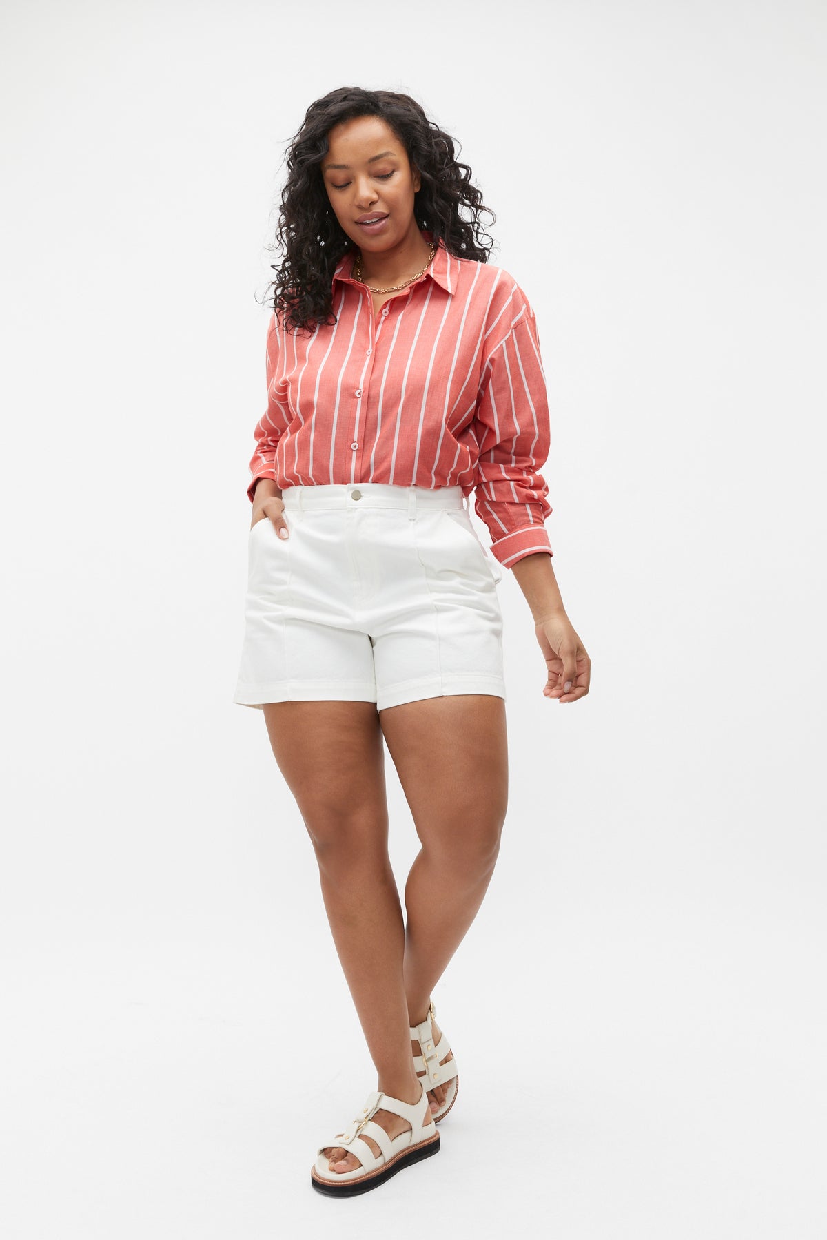 Denim Pintuck Short