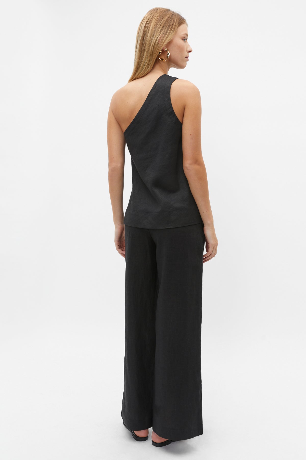 Linen One Shoulder Top