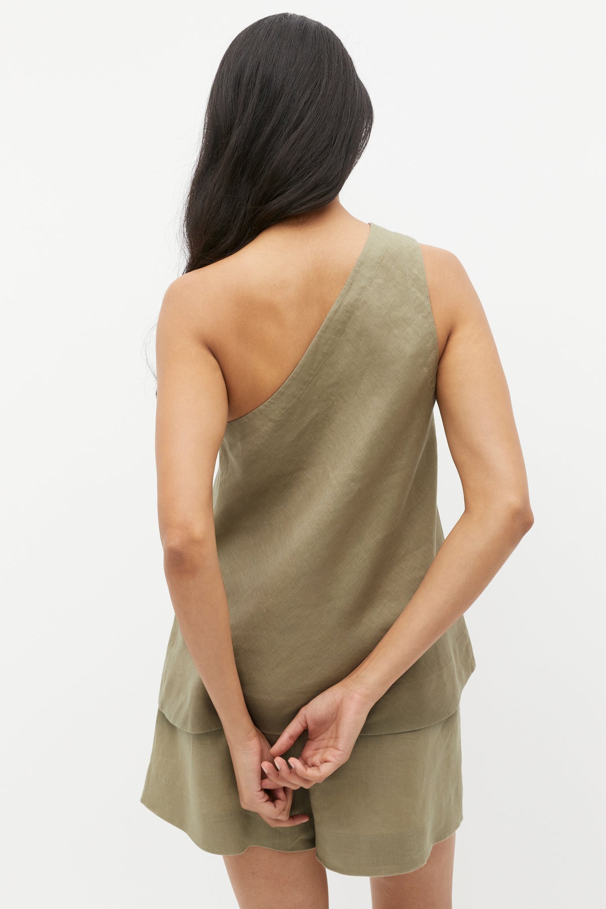 Linen One Shoulder Top