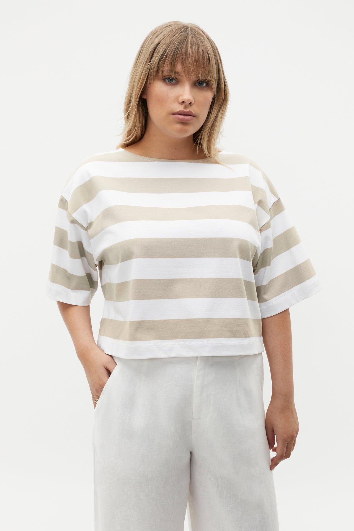 Boxy Boat Neck Tee