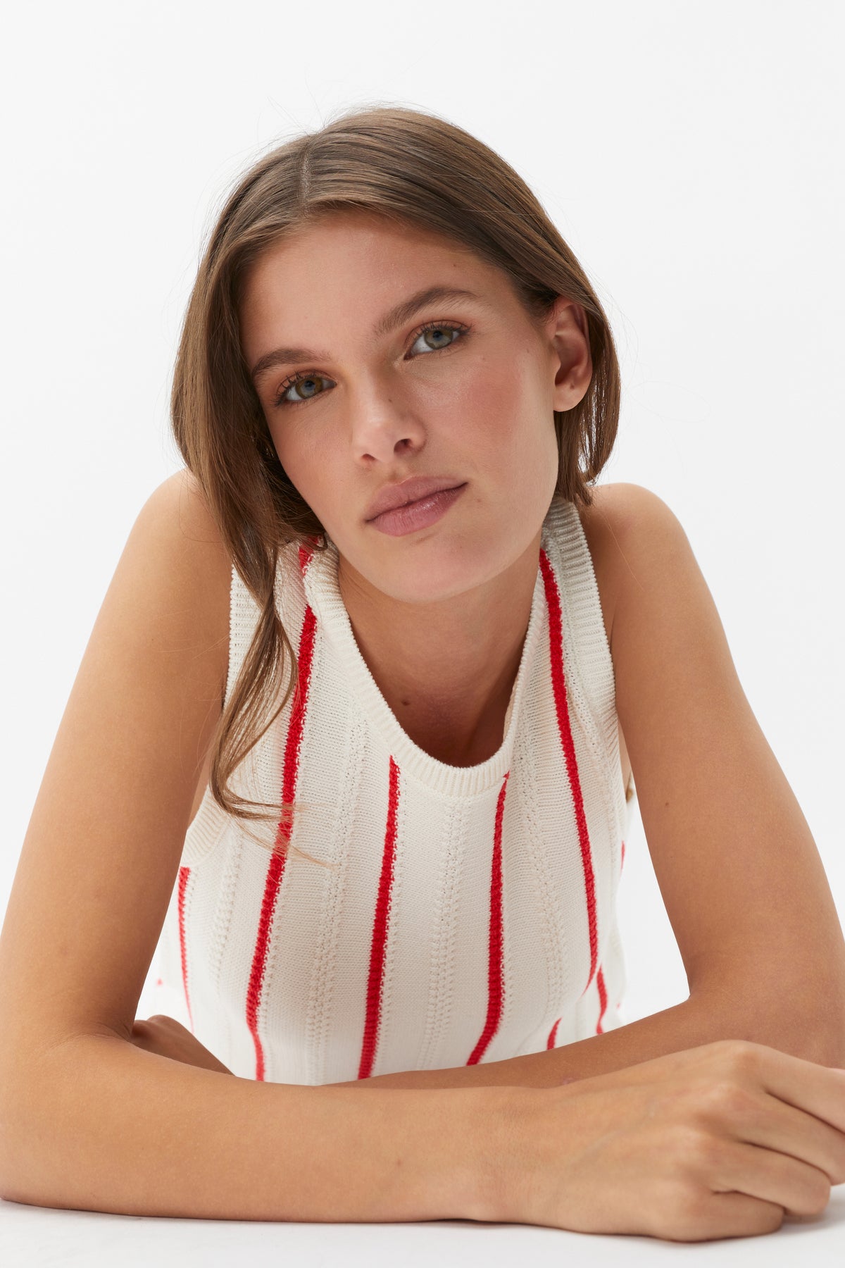 Crochet Crew Neck Mini Dress