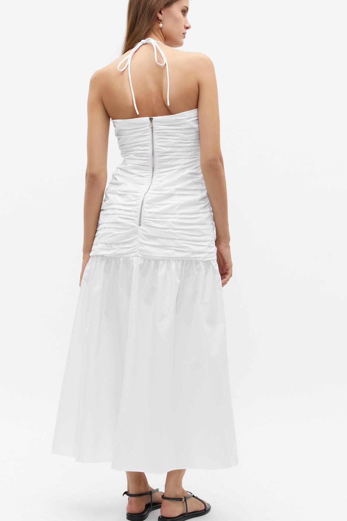 Rosette Dropped Waist Midi Dress