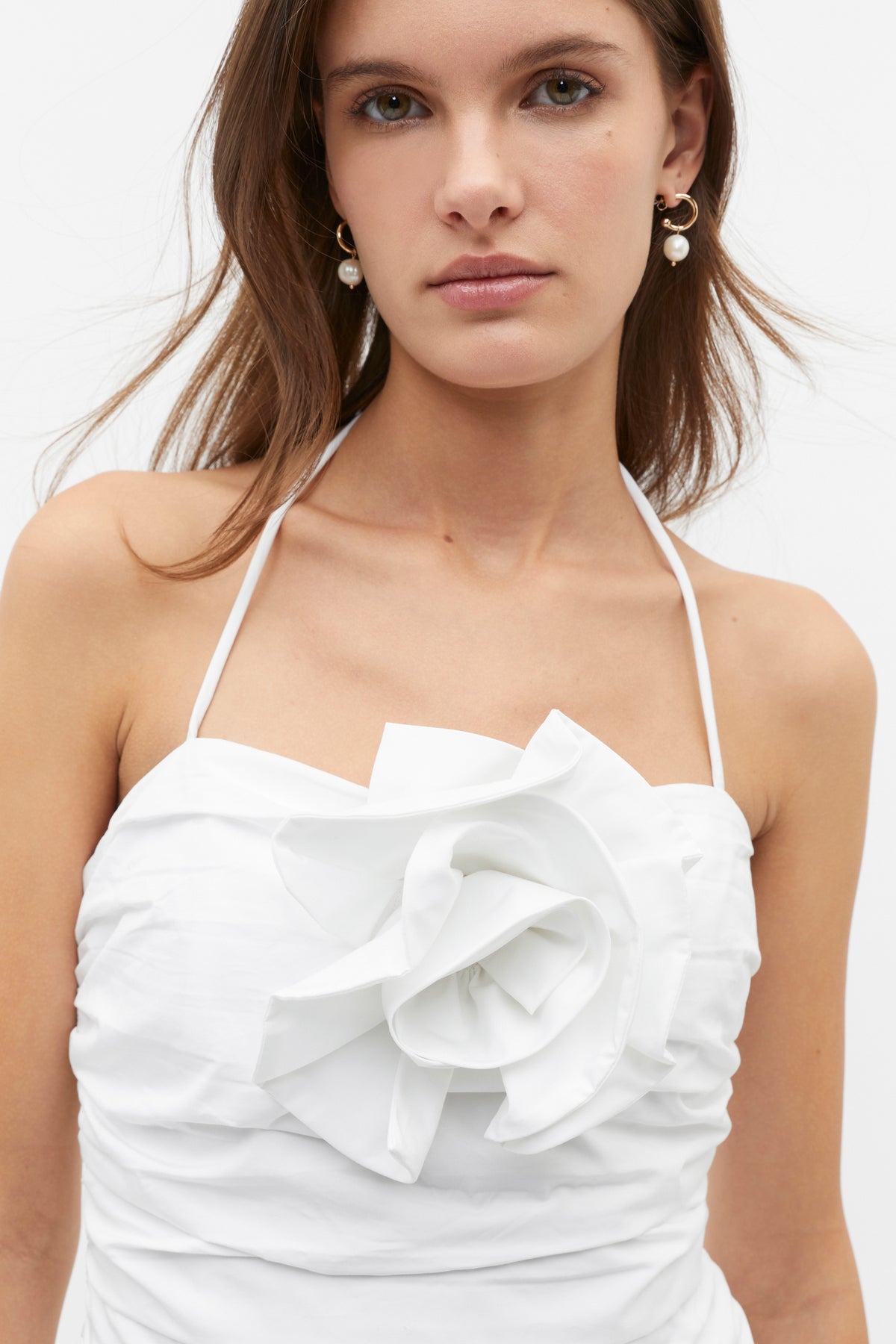 Rosette Dropped Waist Midi Dress