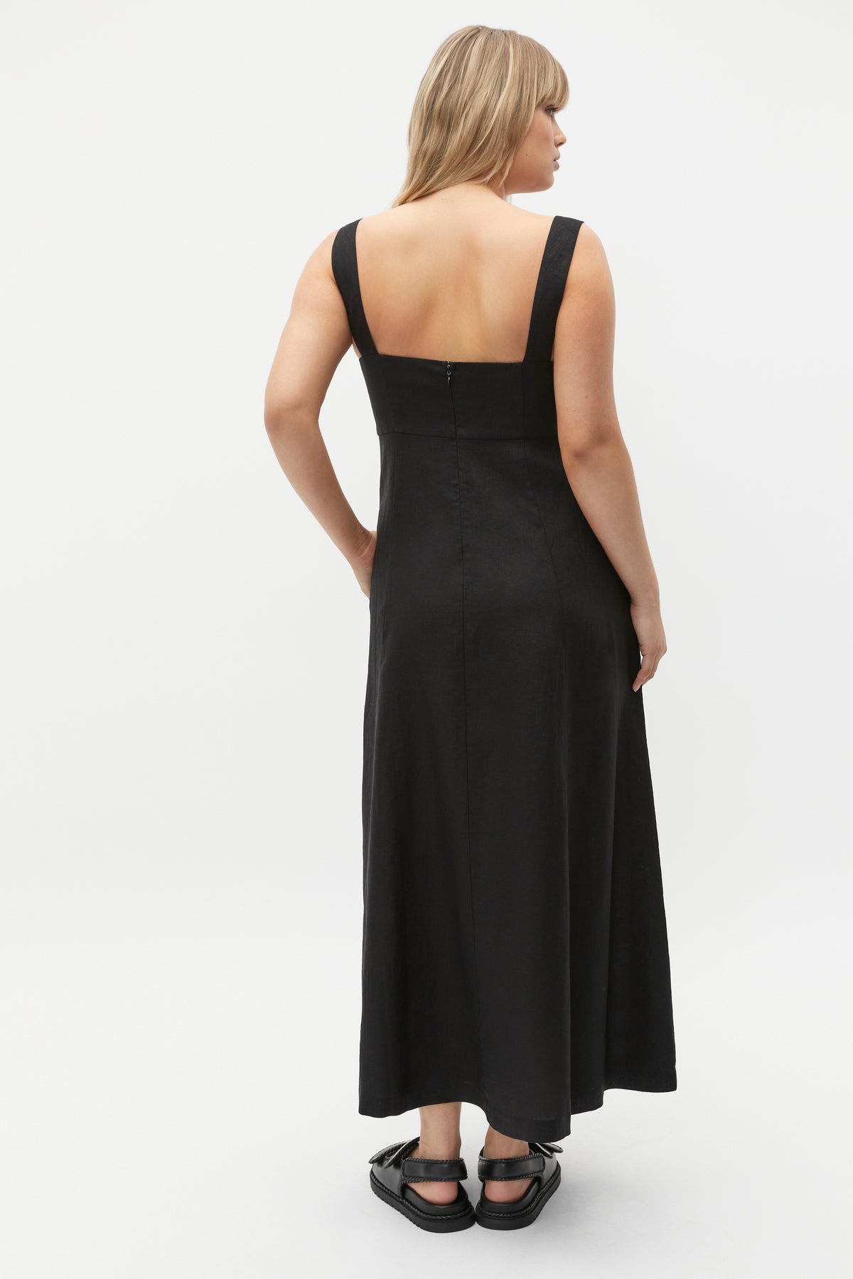 Linen Square Neck Sun Dress