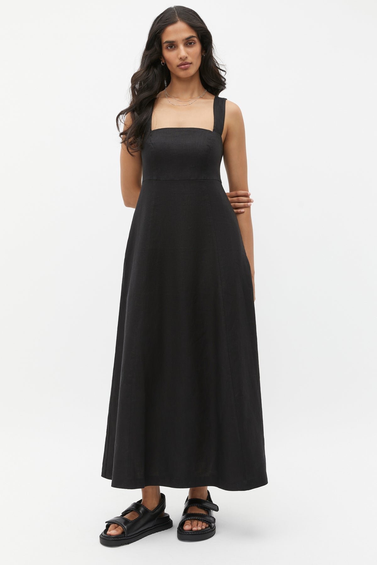 Linen Square Neck Sun Dress