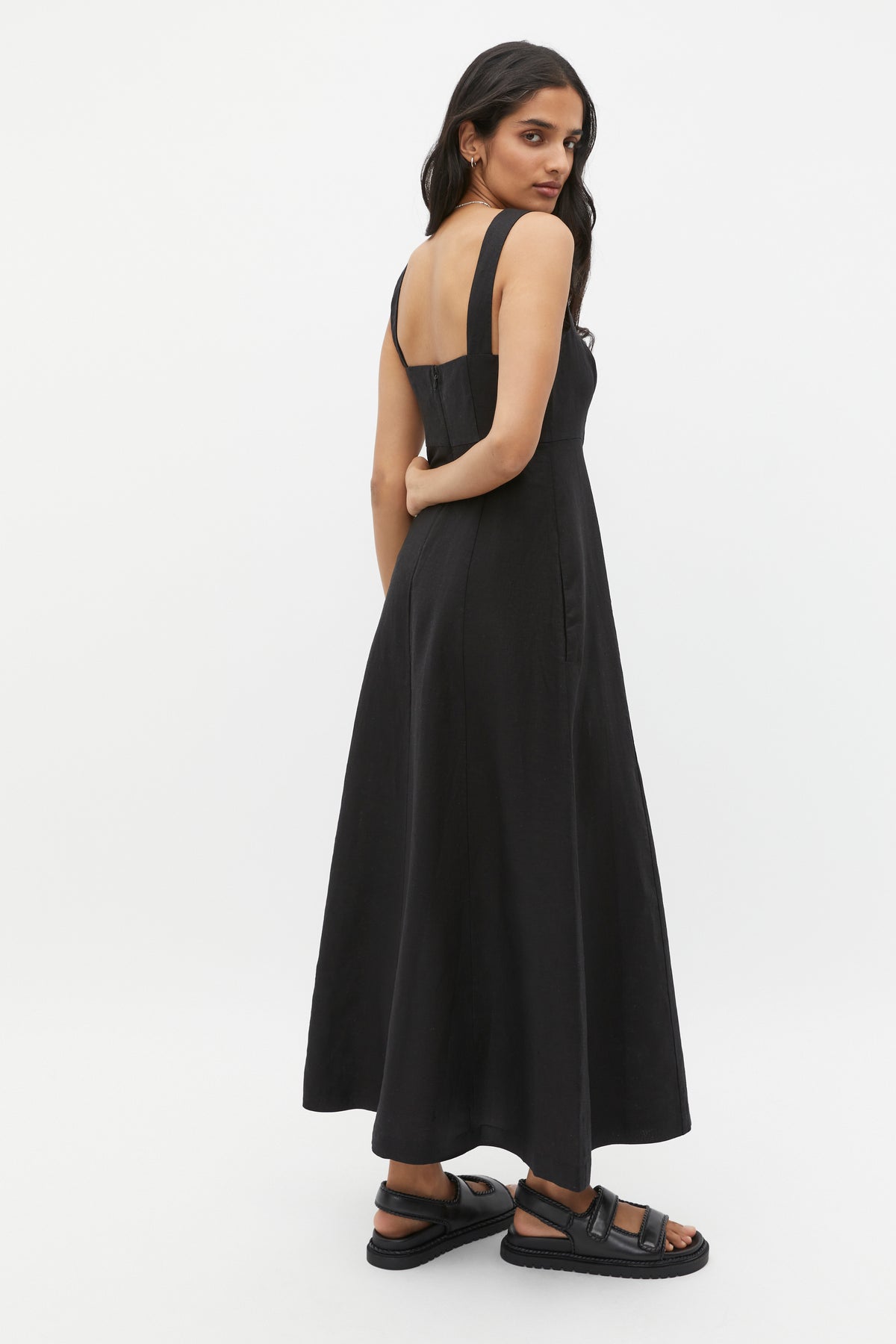 Linen Square Neck Sun Dress
