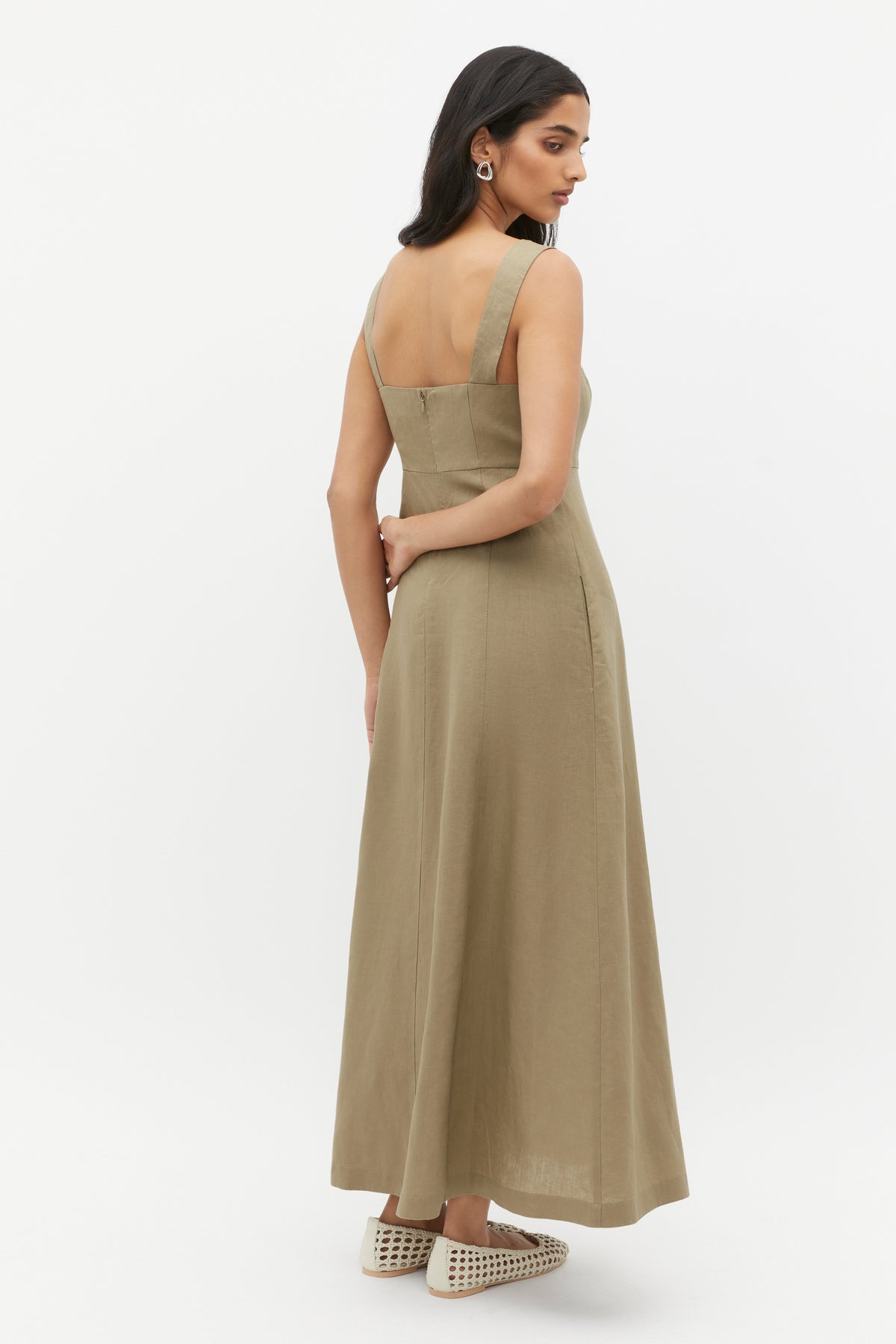 Linen Square Neck Sun Dress
