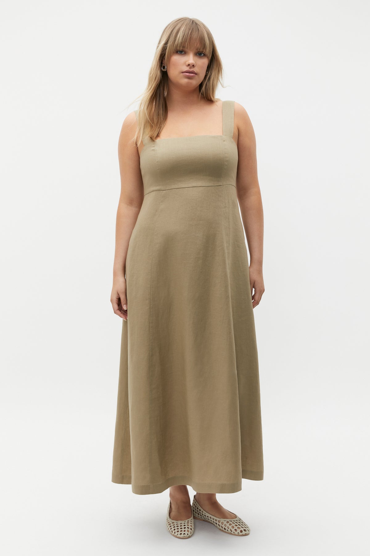 Linen Square Neck Sun Dress