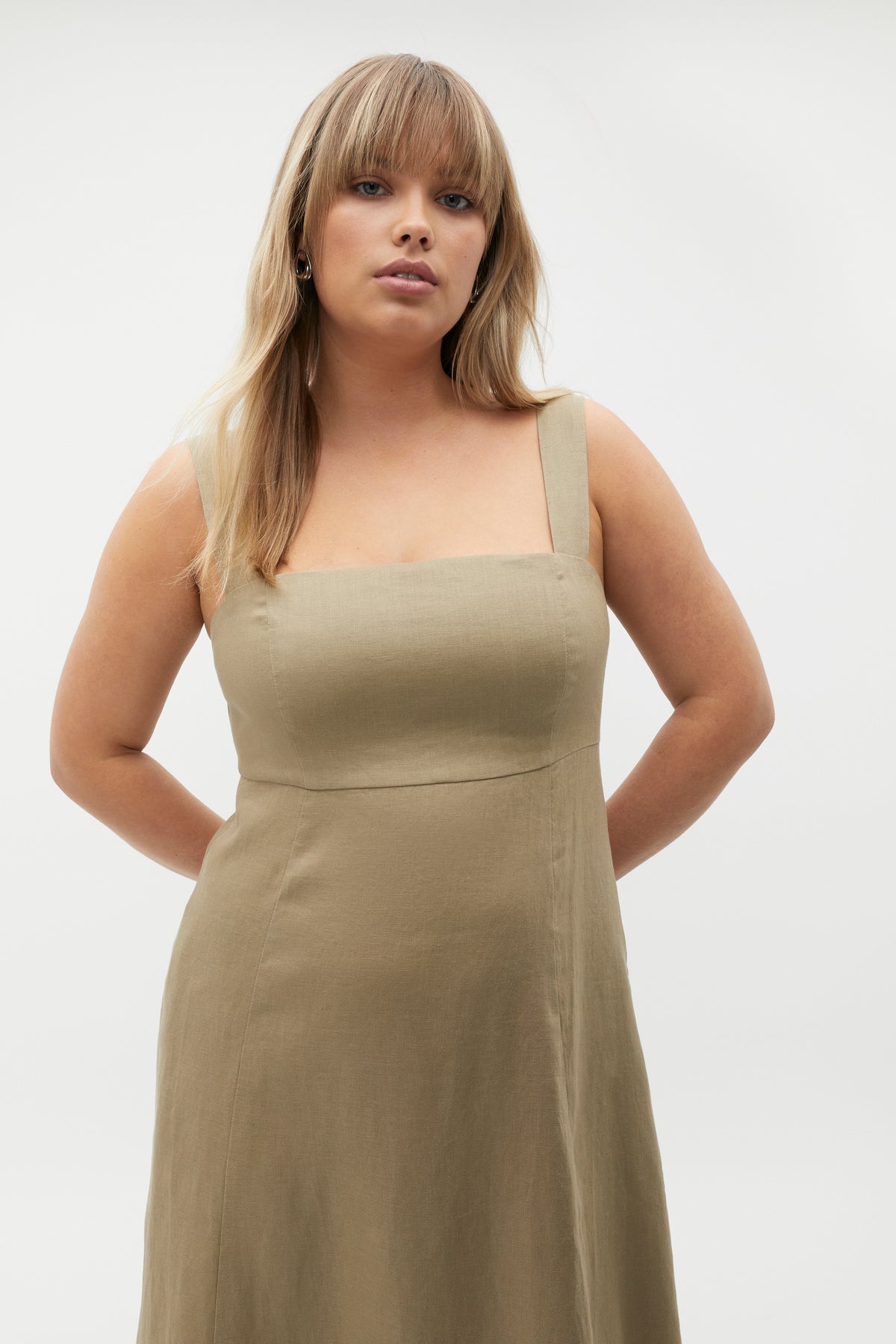 Linen Square Neck Sun Dress