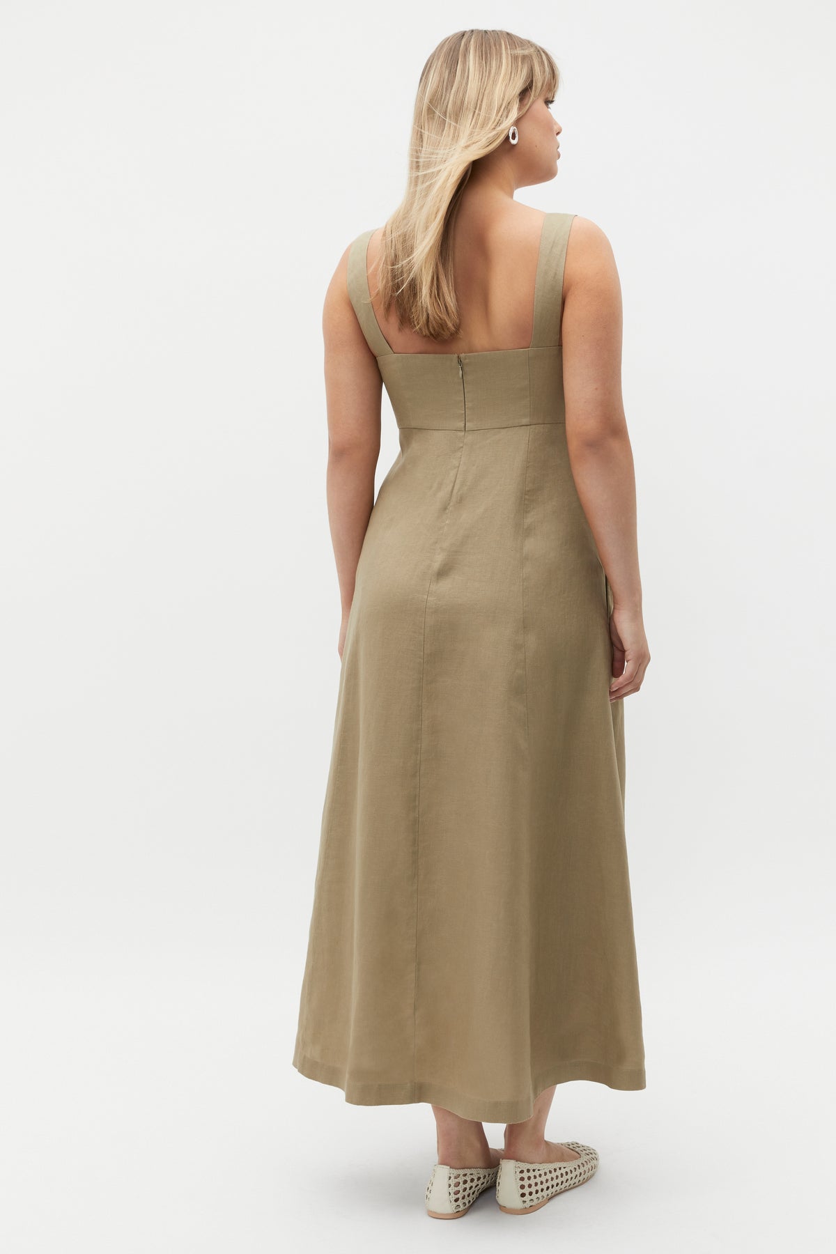 Linen Square Neck Sun Dress