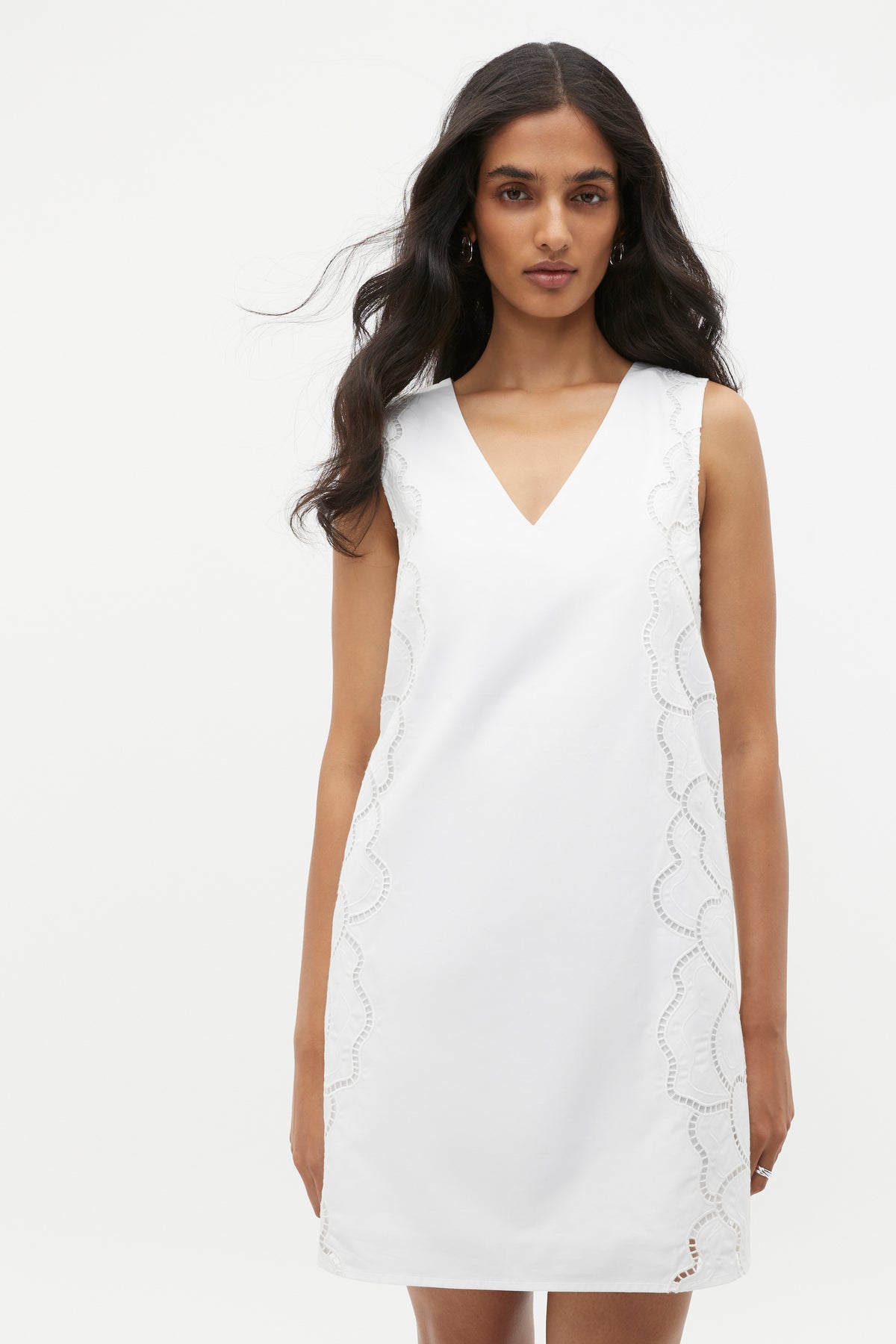 Lace Broderie Shell Mini Dress
