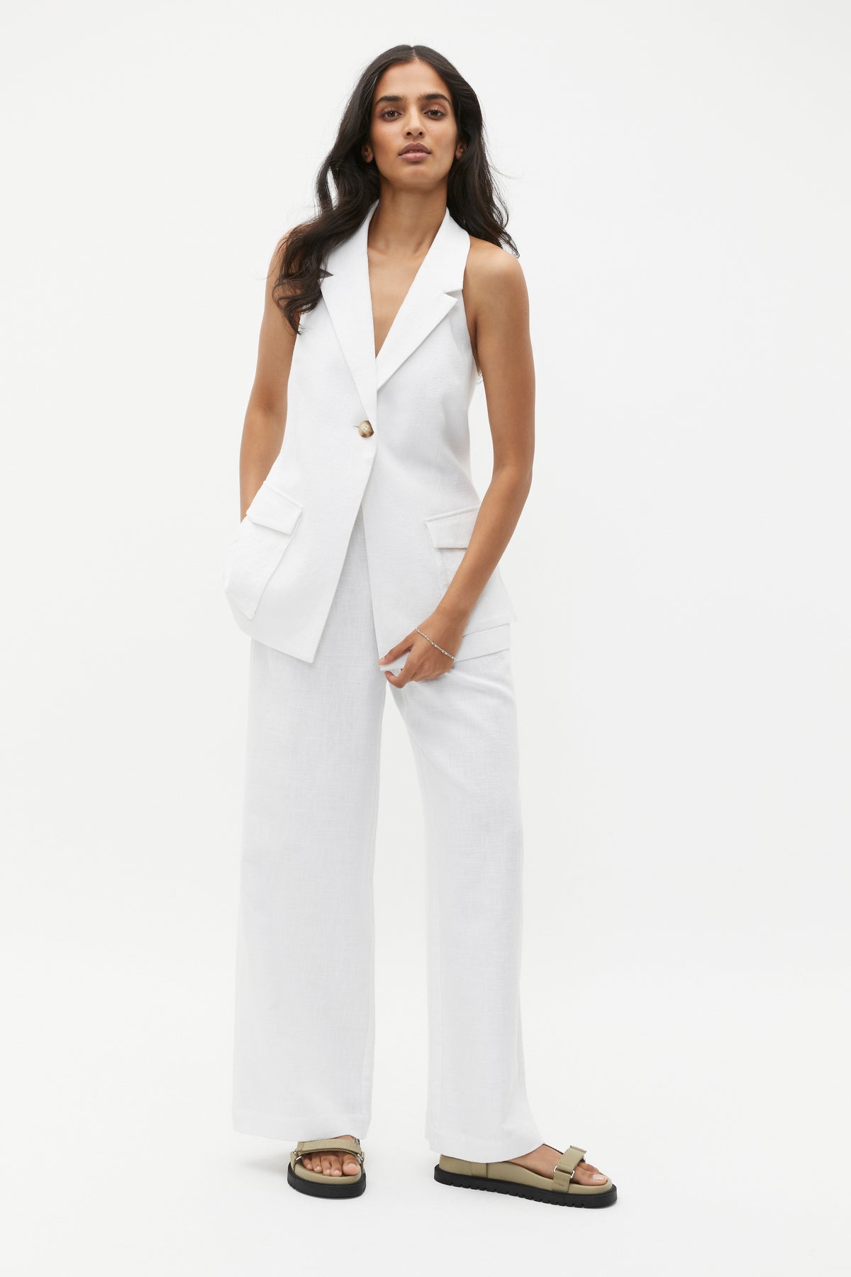 Textured Utility Halter Vest