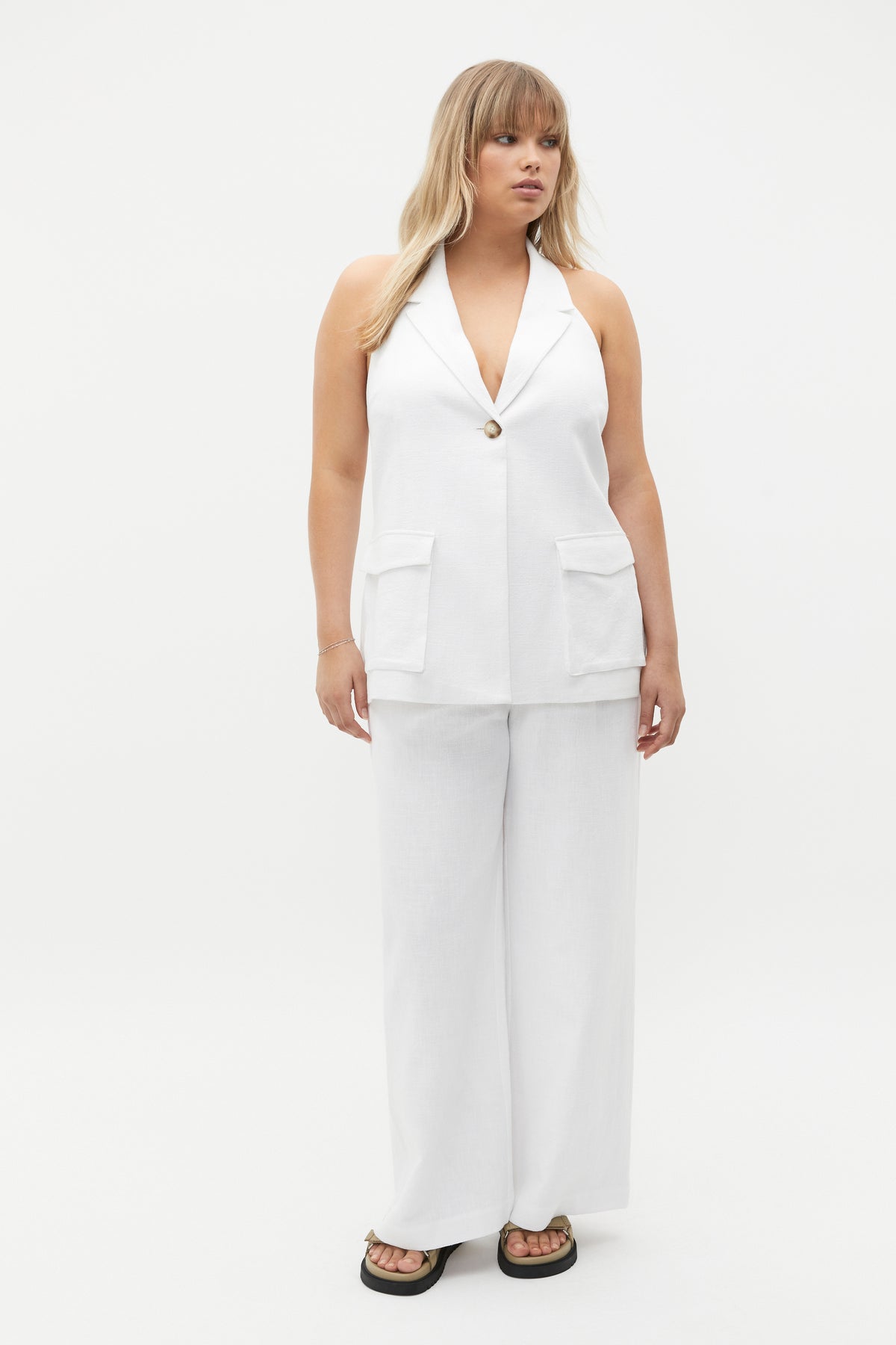Textured Utility Halter Vest