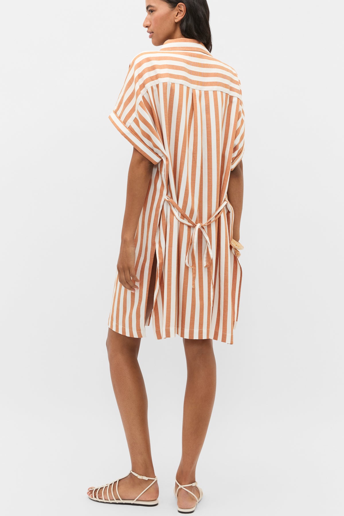 Stripe Collar Detail Poncho