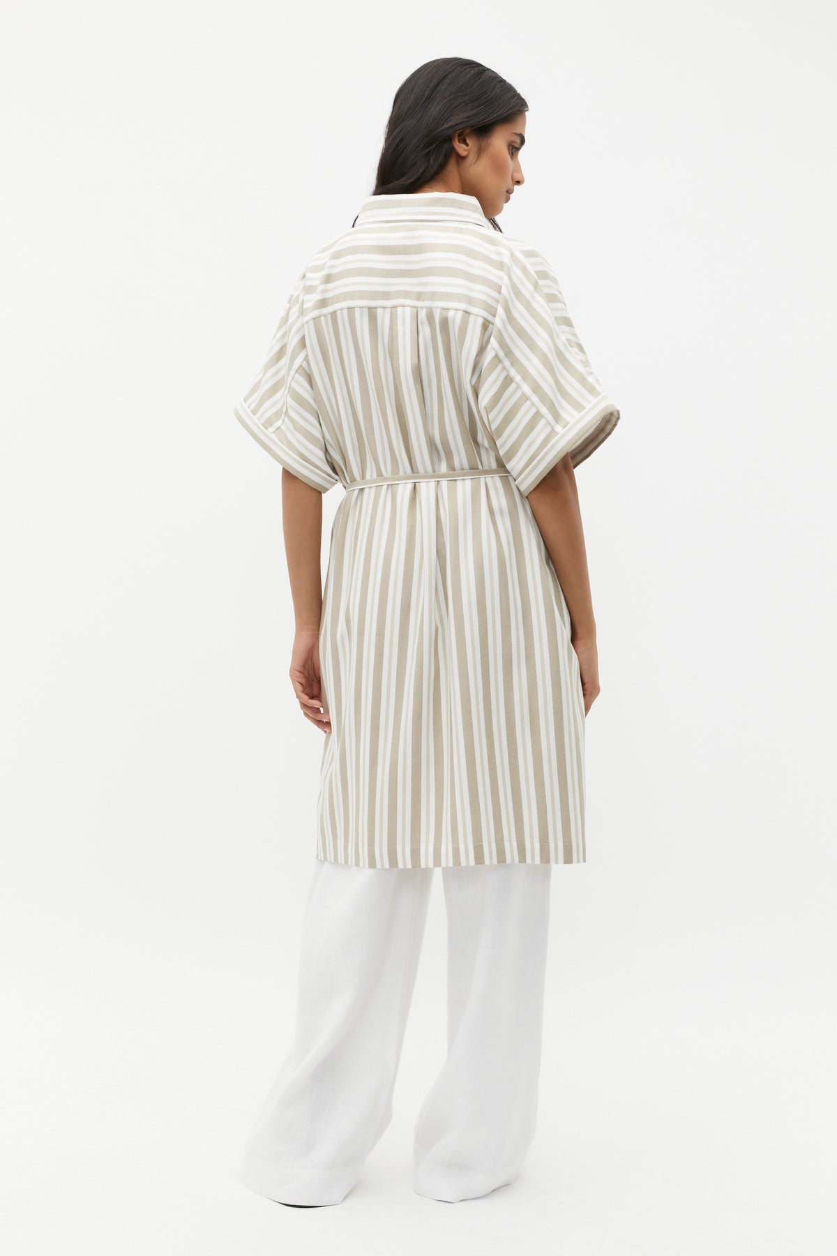 Stripe Collar Detail Poncho