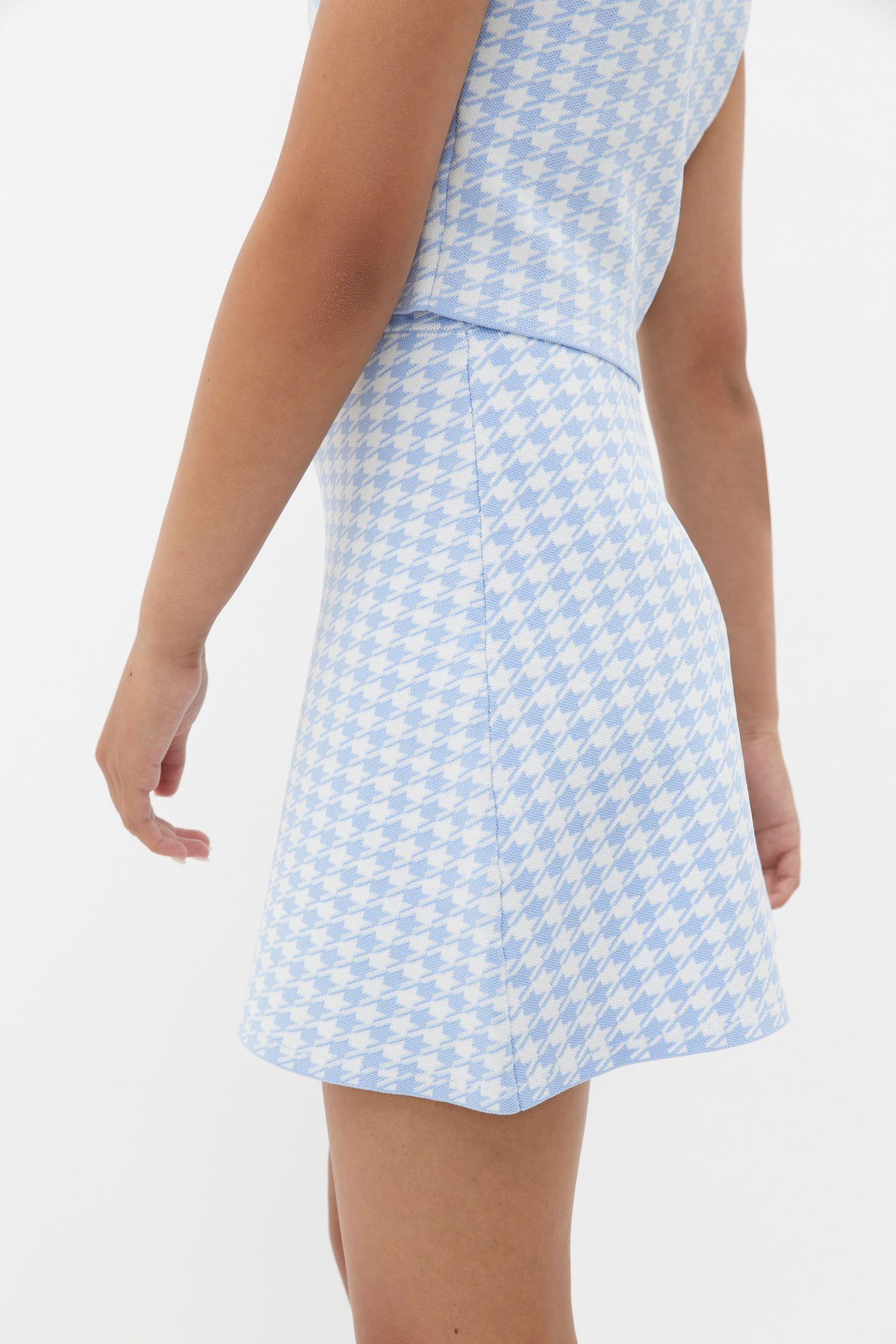 Houndstooth Knit Skirt
