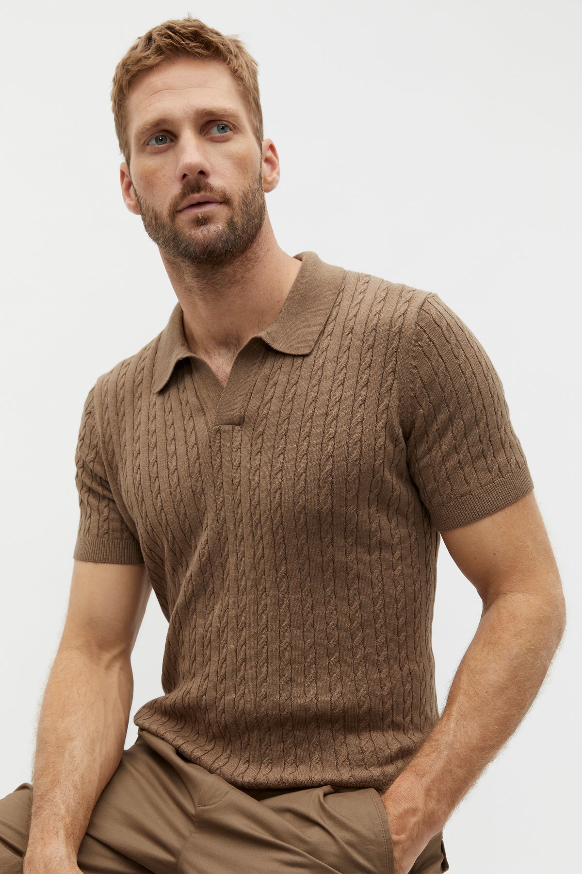 Cable Knit Trophy Polo