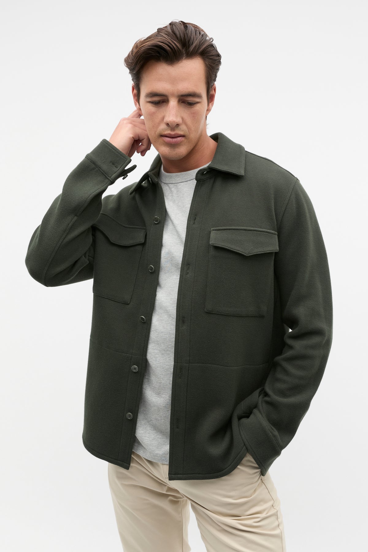 Pique Knit Overshirt