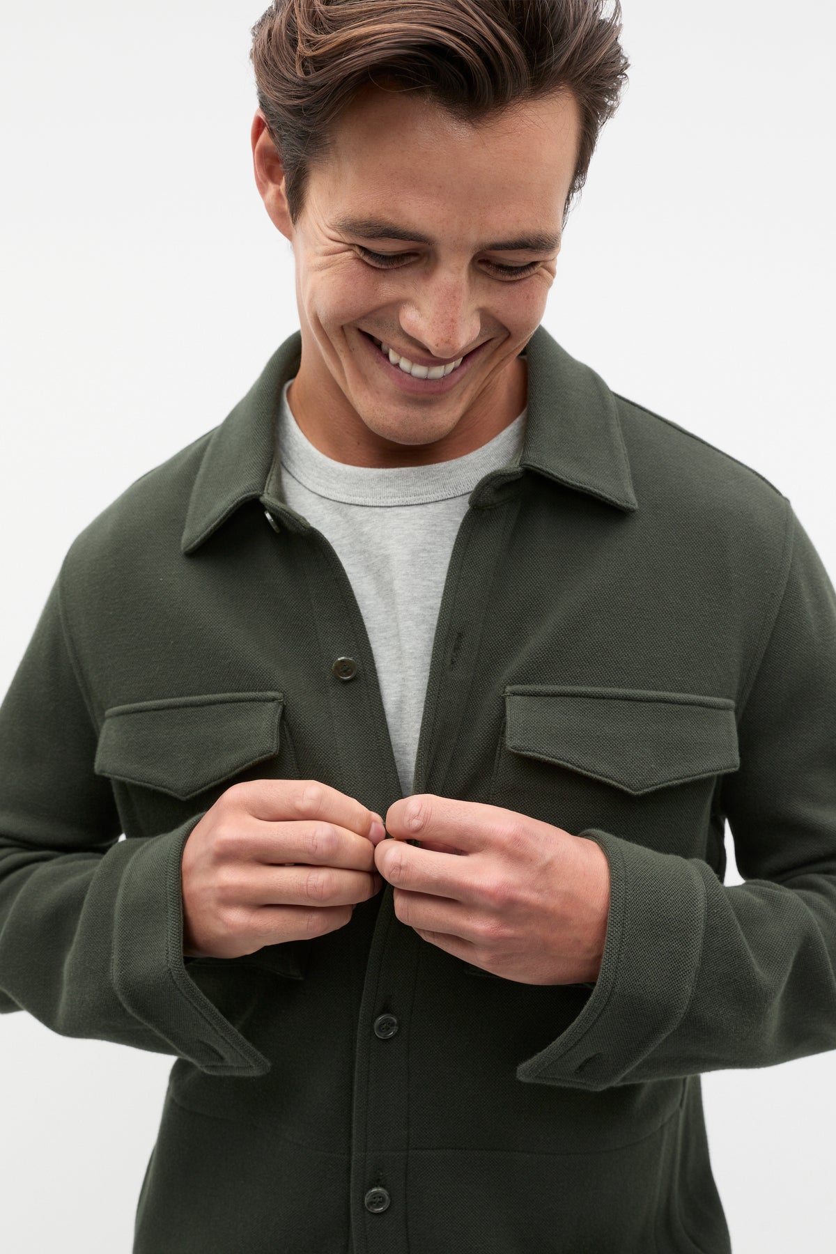 Pique Knit Overshirt