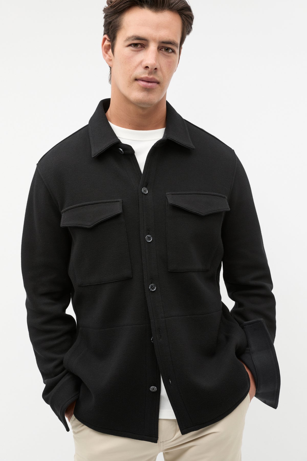 Pique Knit Overshirt