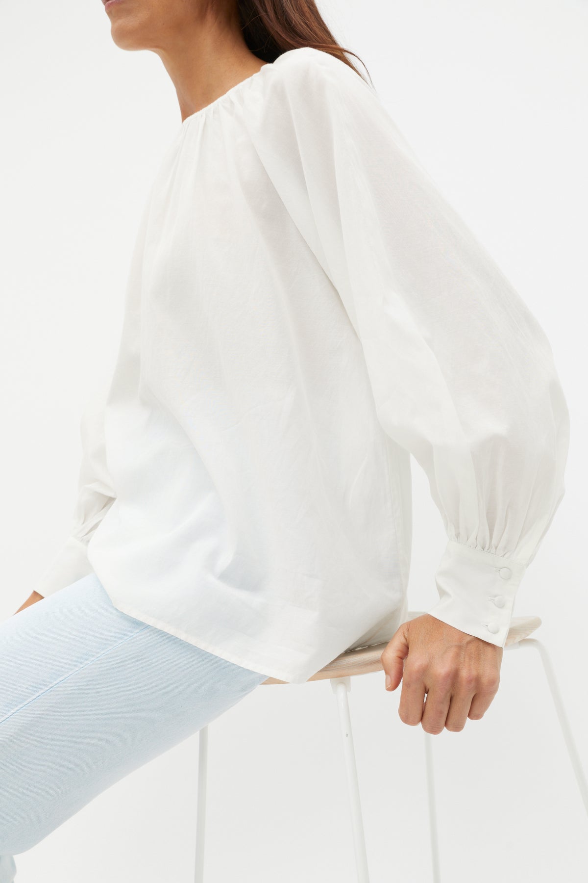 Voile Gathered Blouse