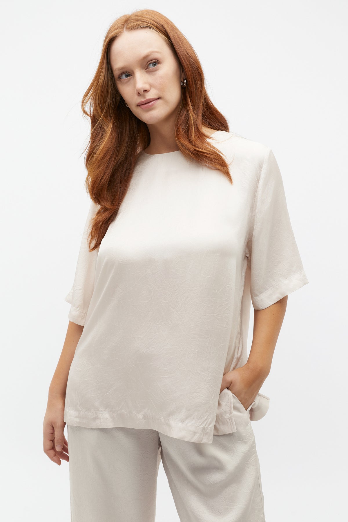 Textured Satin Top