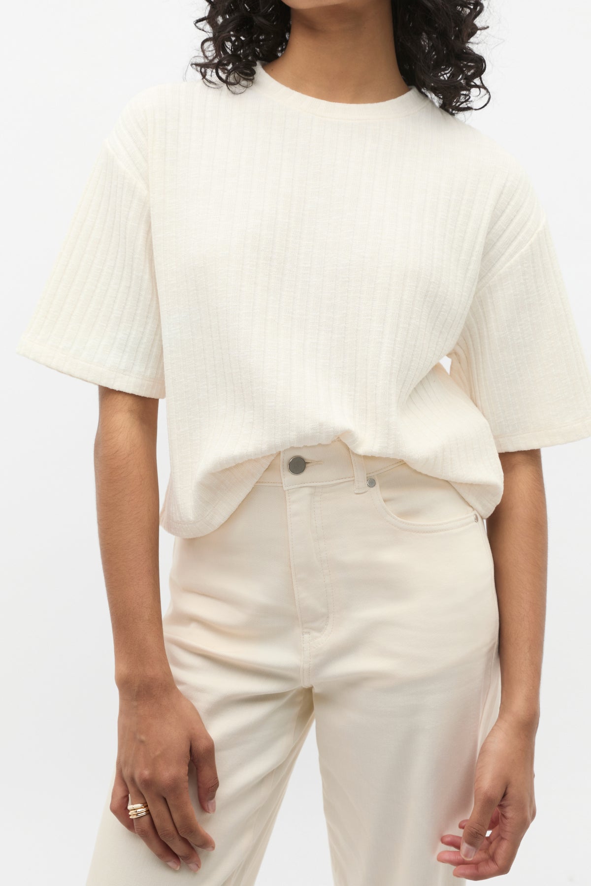 Textured Rib Boxy Tee