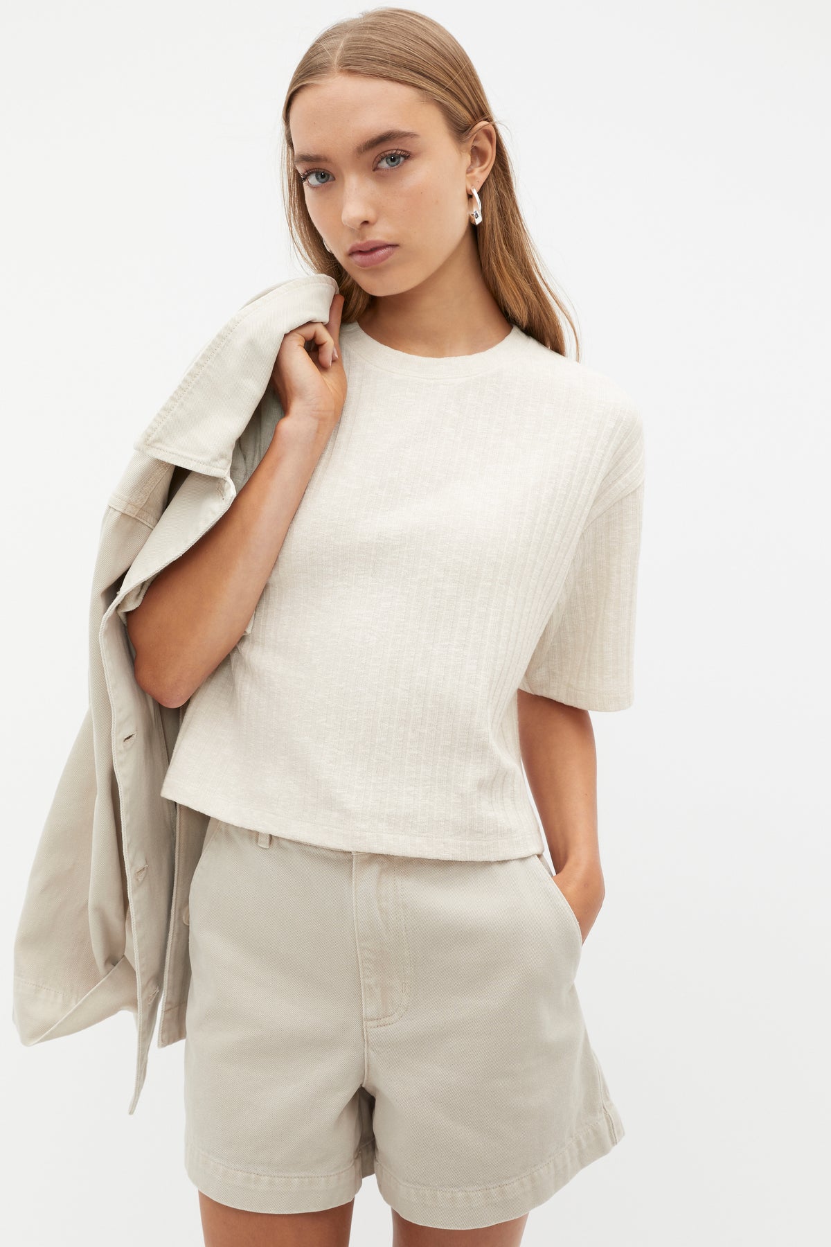 Textured Rib Boxy Tee