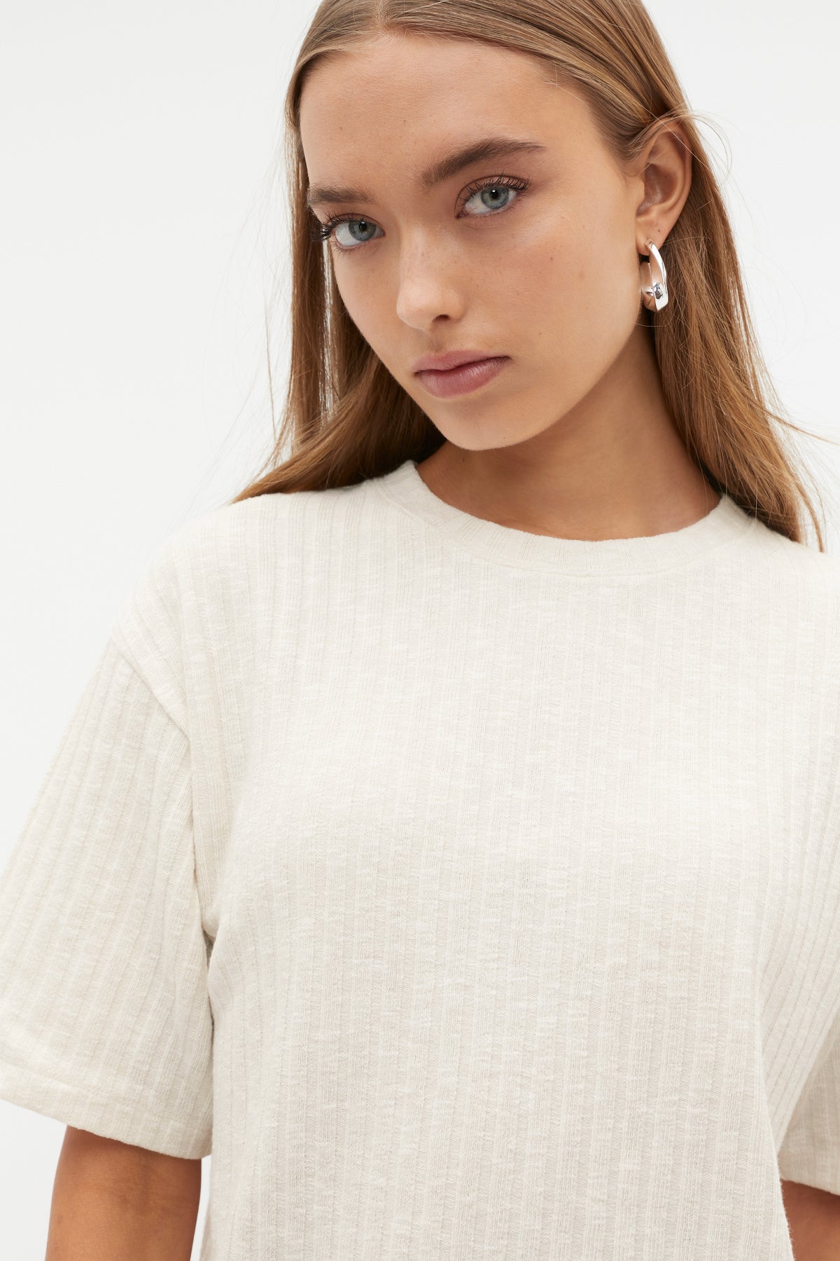 Textured Rib Boxy Tee