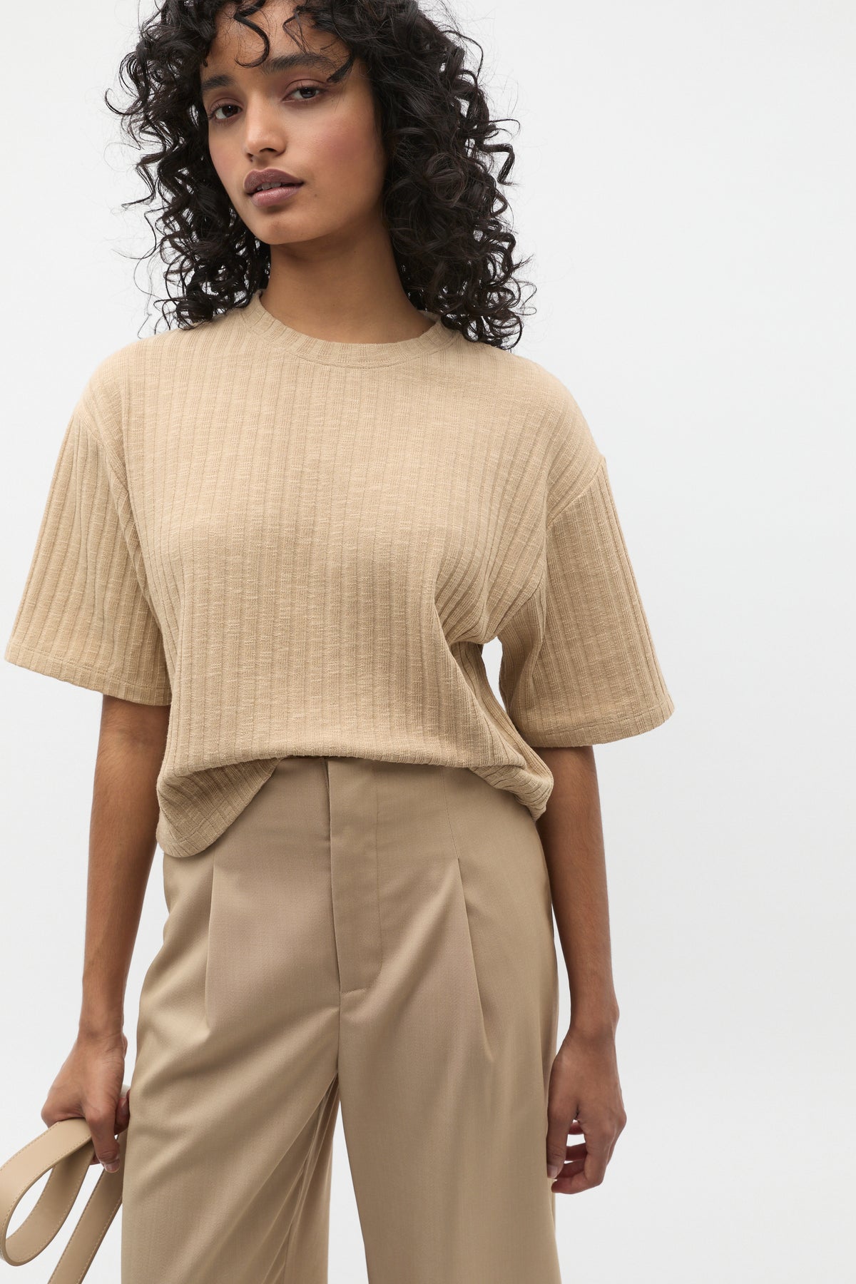 Textured Rib Boxy Tee