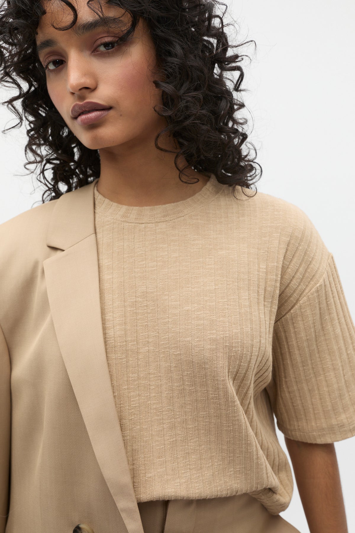 Textured Rib Boxy Tee