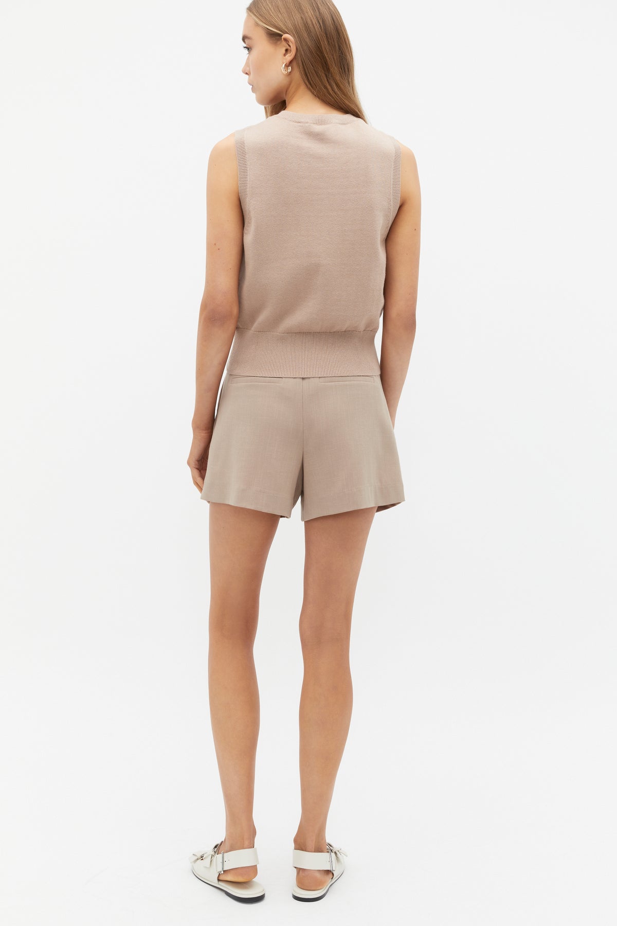 Cotton Blend Button Knit Vest