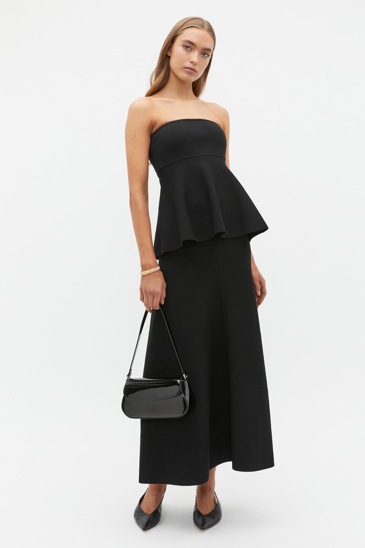 Crepe Knit Strapless Top
