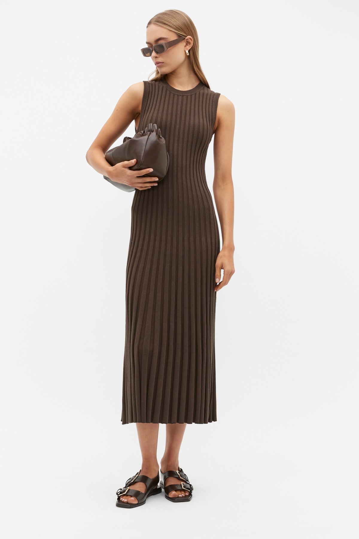 Pleated Knit Tank Dress
