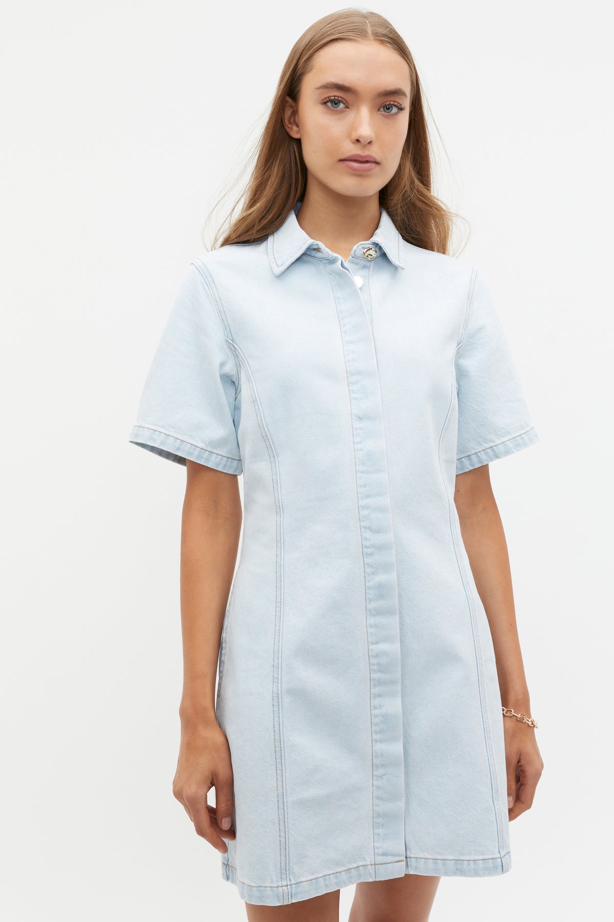 Denim Collar Mini Dress