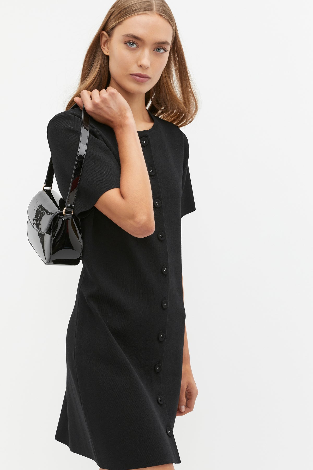 Crepe Knit Swing Dress