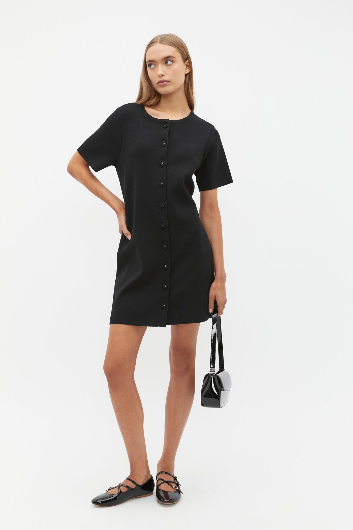 Crepe Knit Swing Dress