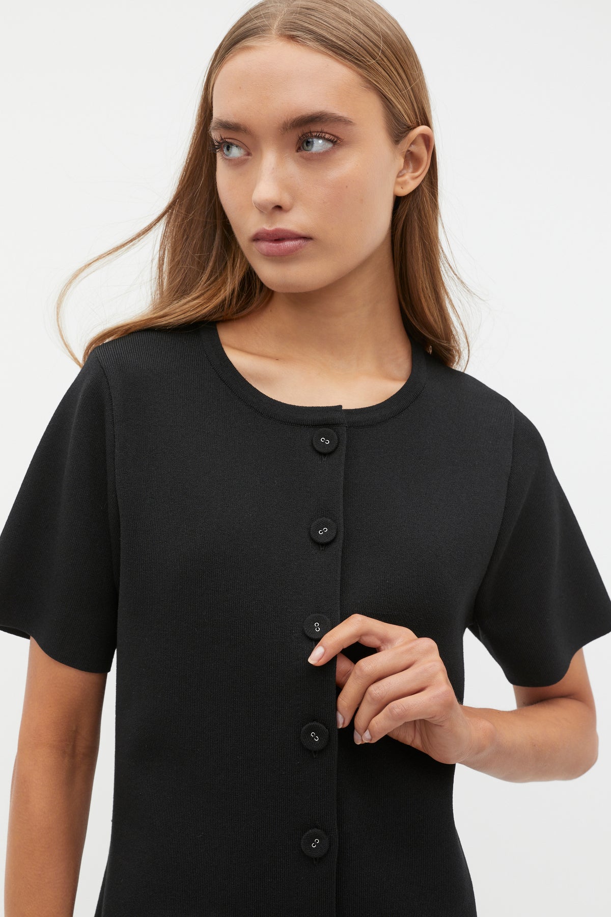 Crepe Knit Swing Dress