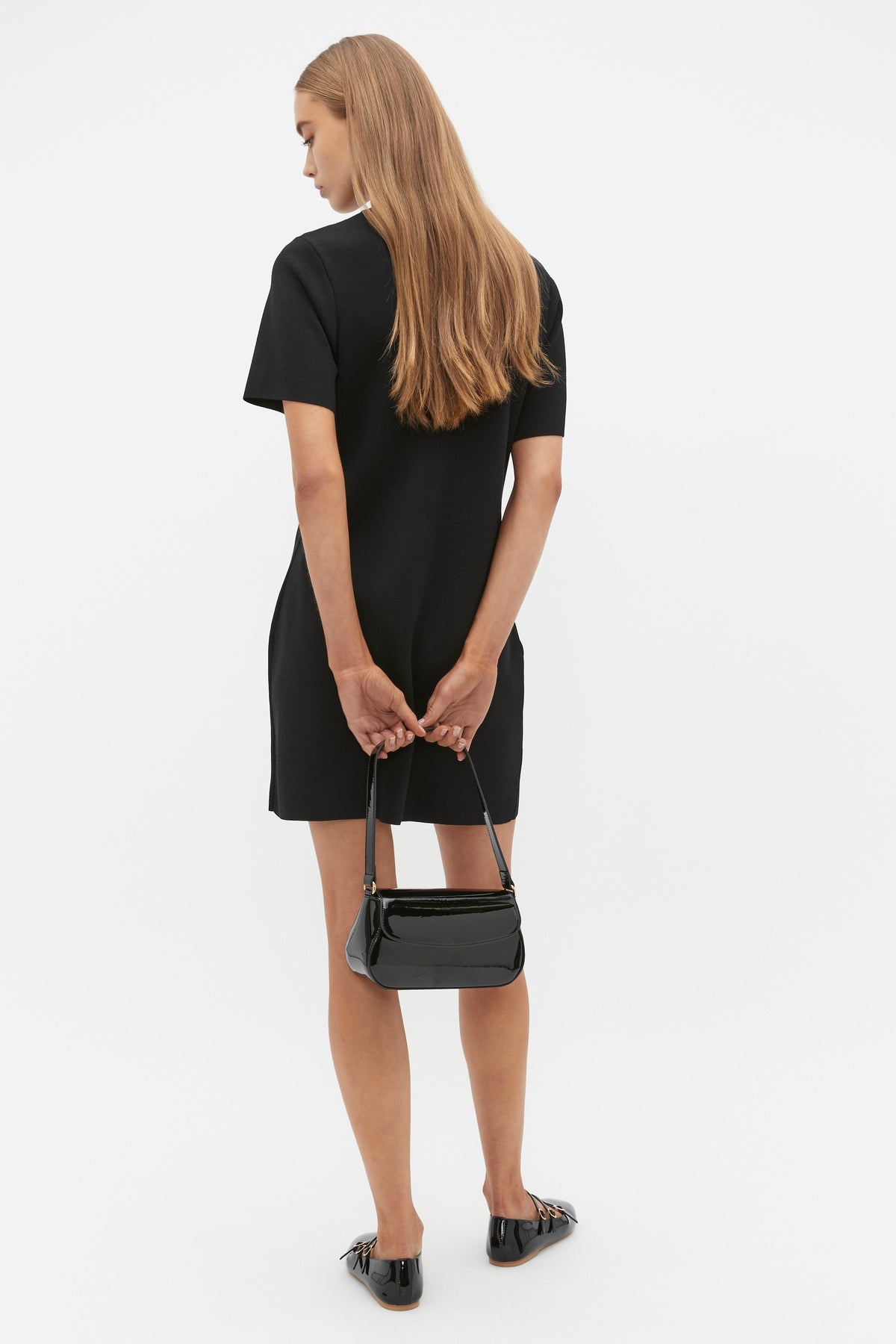 Crepe Knit Swing Dress