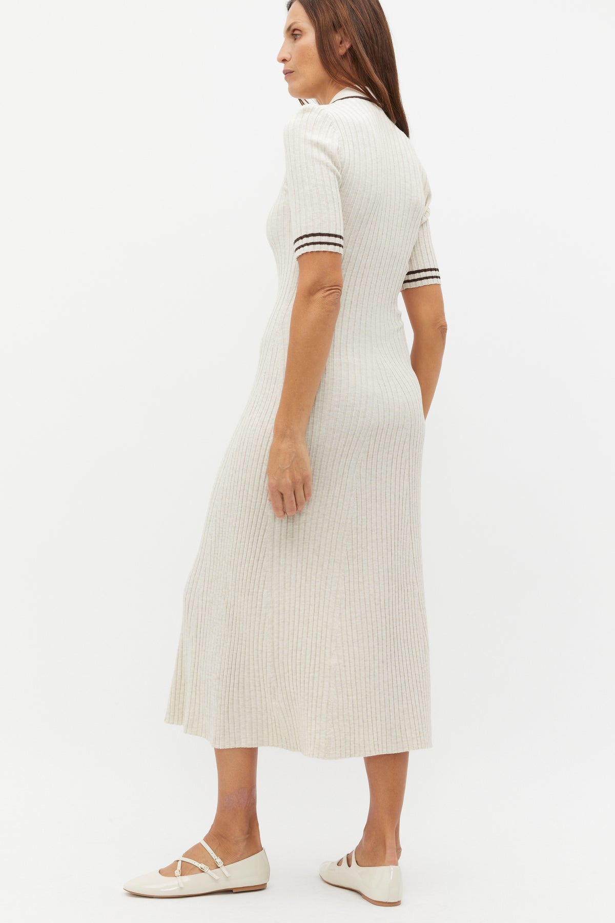 Short Sleeve Knit Tipping Dress