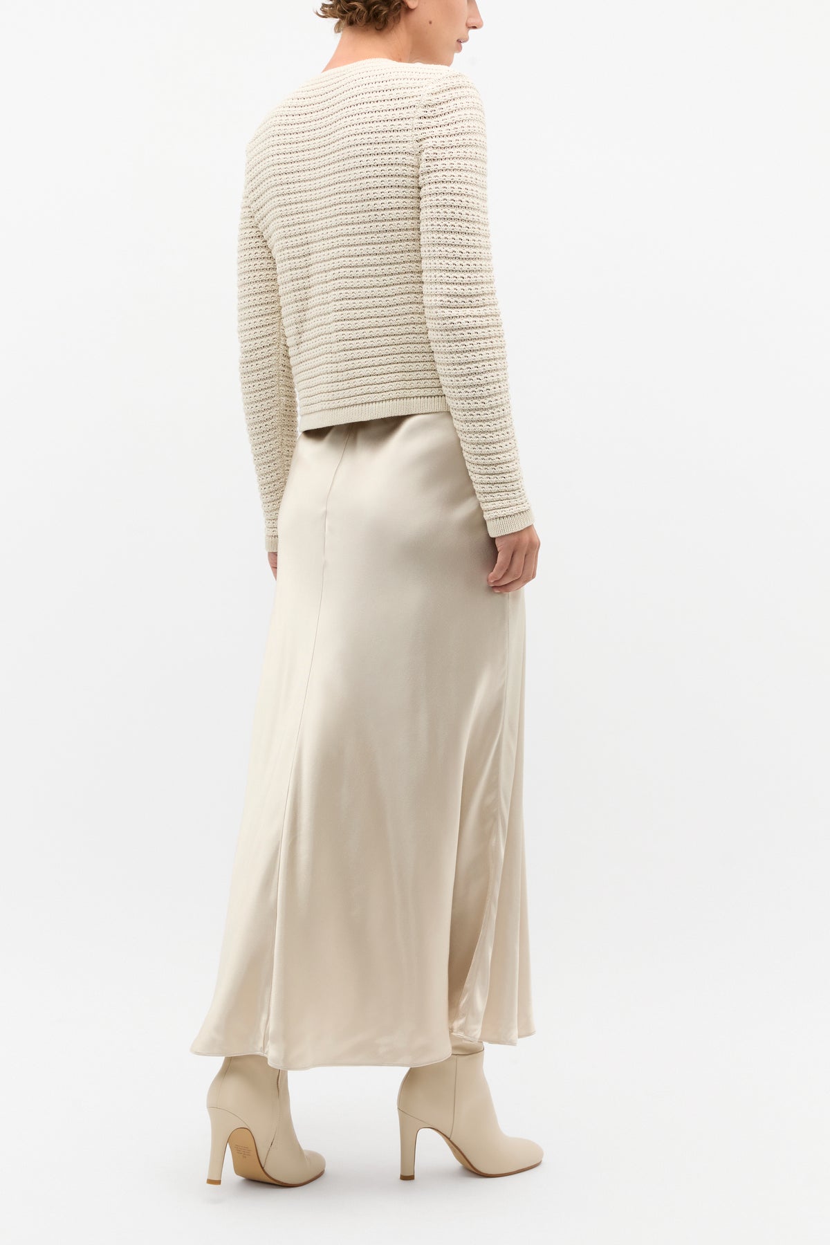 Satin Midi Swing Skirt