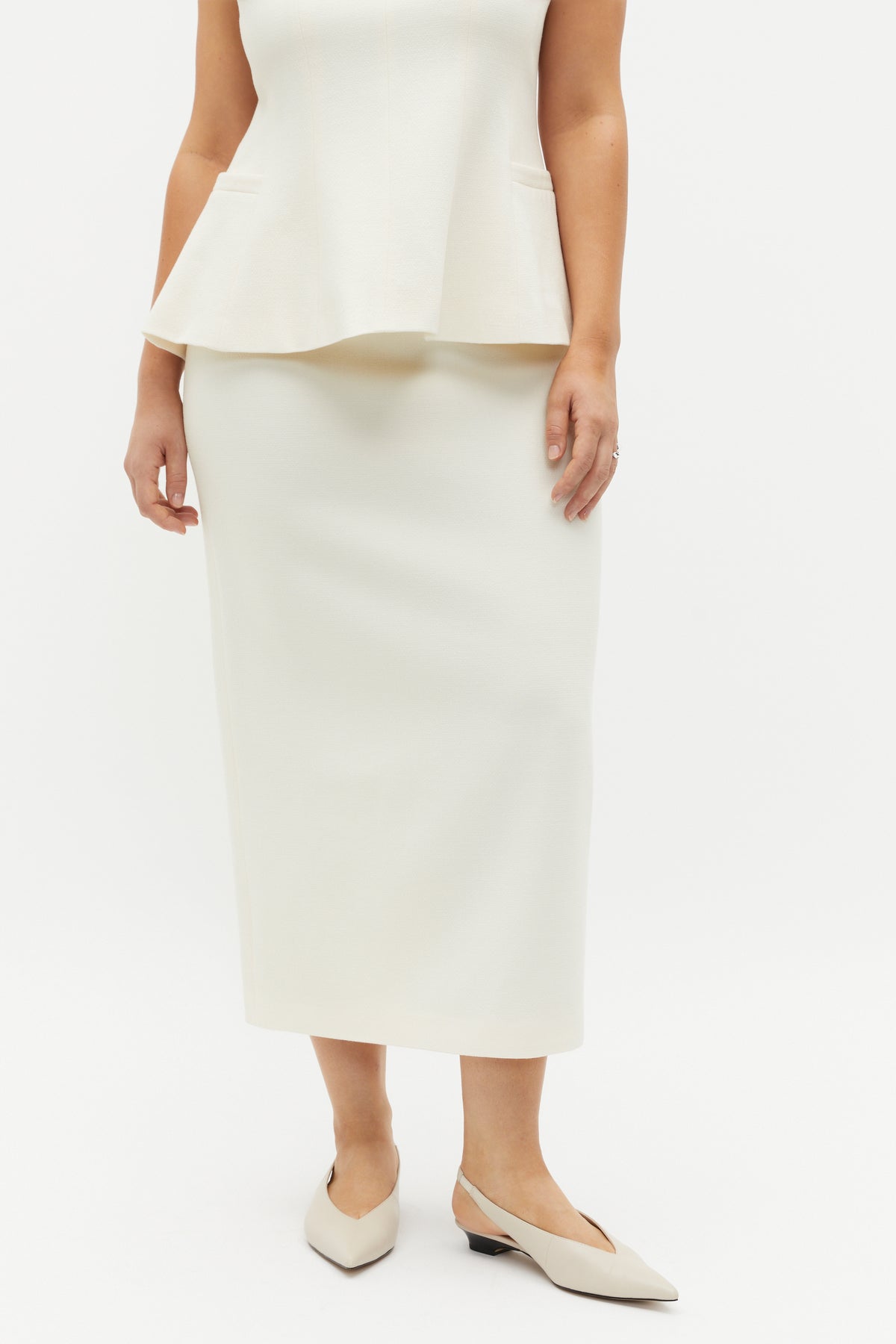 Wool Crepe Pencil Skirt