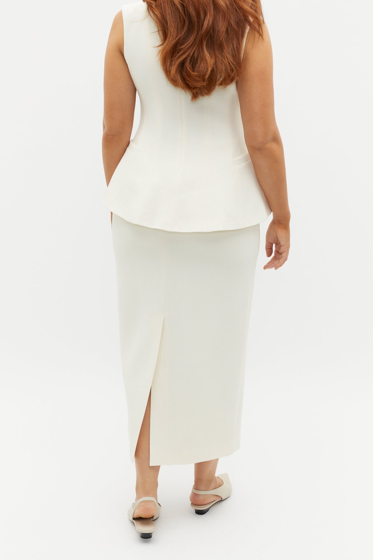 Wool Crepe Pencil Skirt