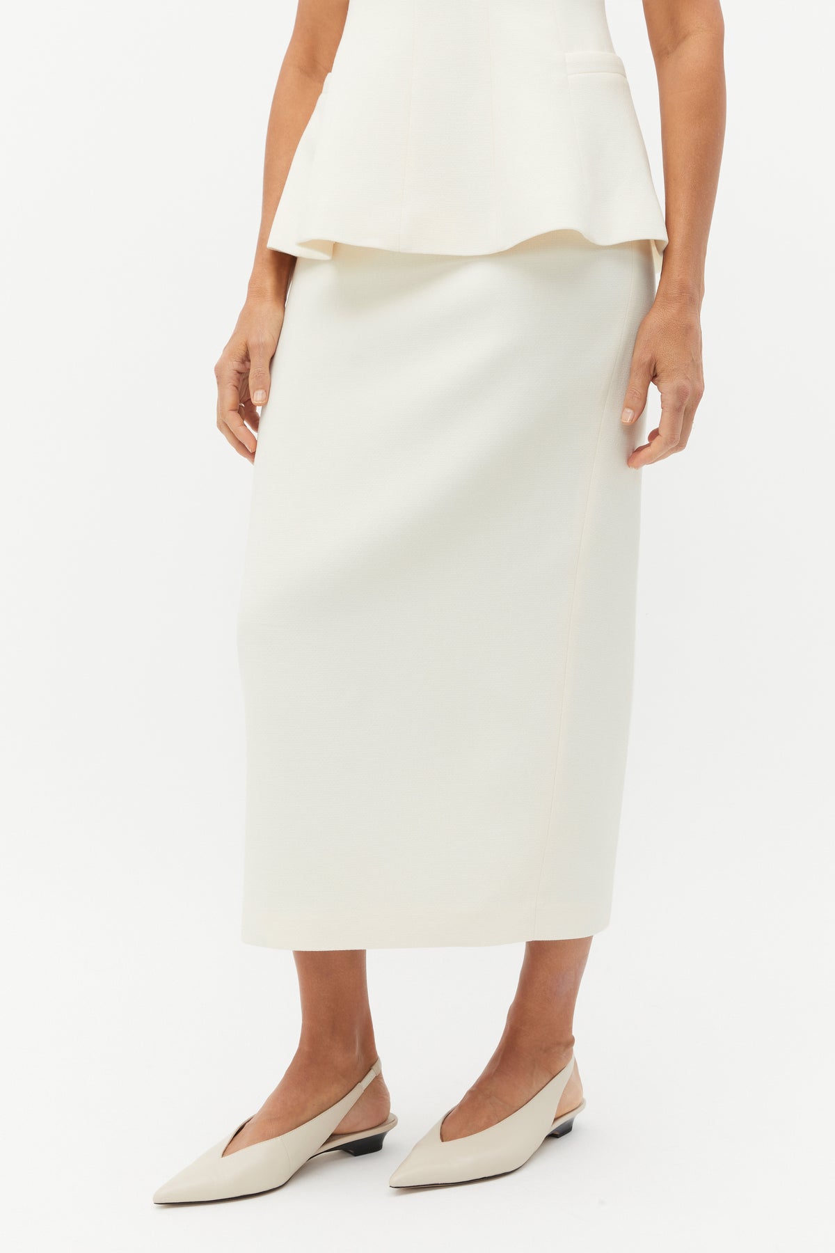 Wool Crepe Pencil Skirt