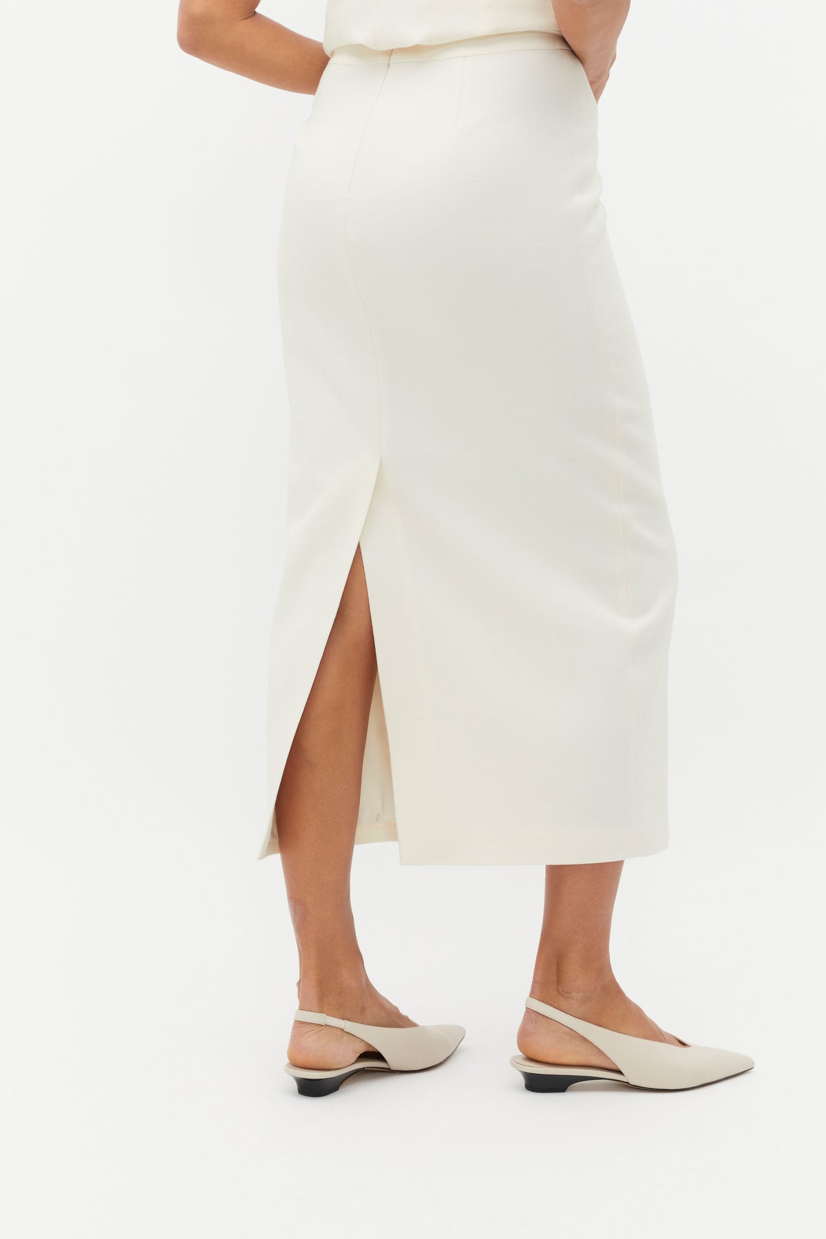 Wool Crepe Pencil Skirt