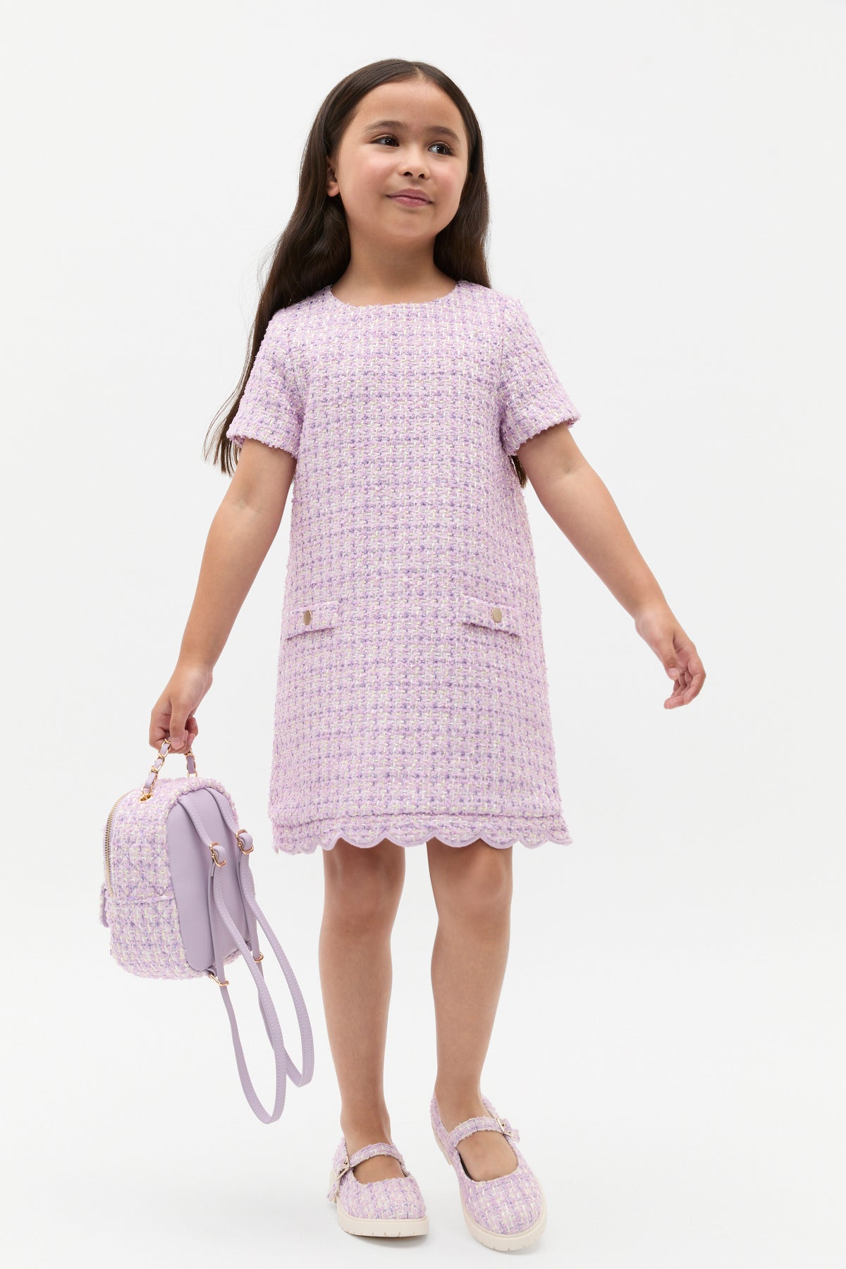 Scallop Tweed Dress