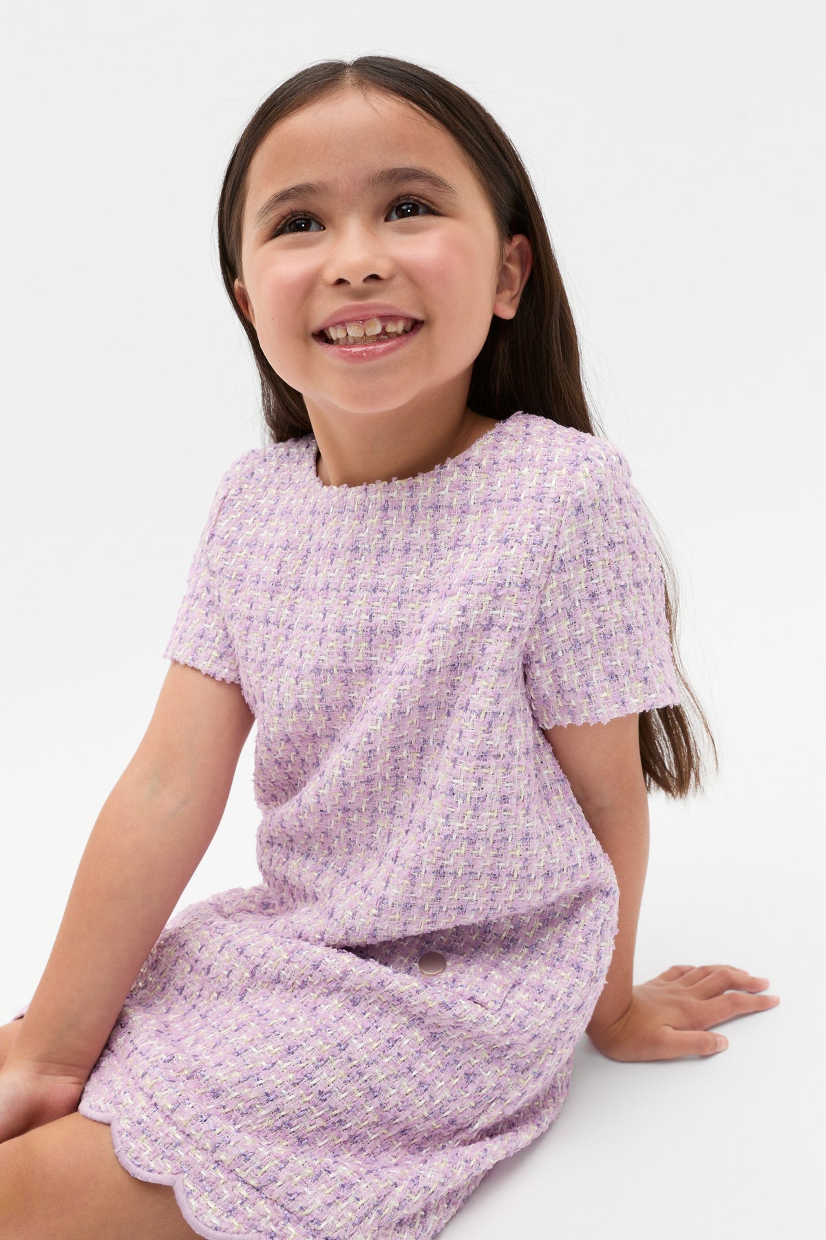 Scallop Tweed Dress