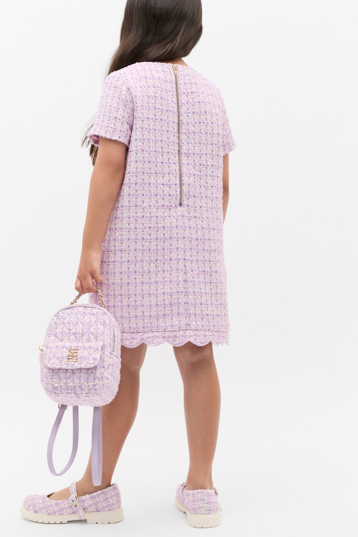 Scallop Tweed Dress