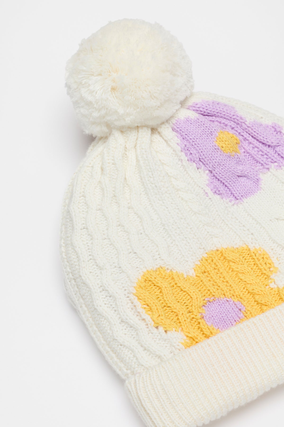 Flower Cable Beanie