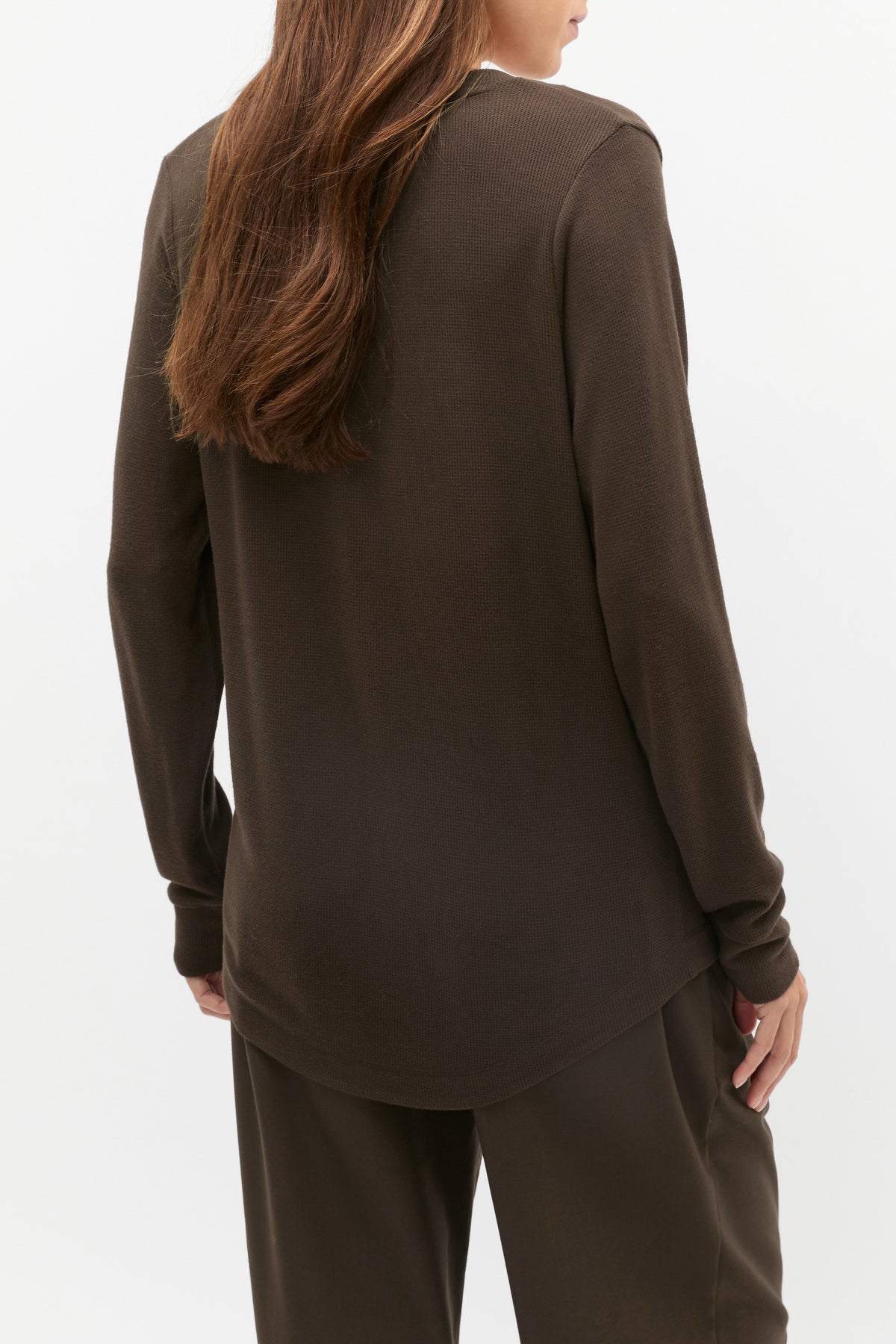 Supersoft Waffle V Neck Top